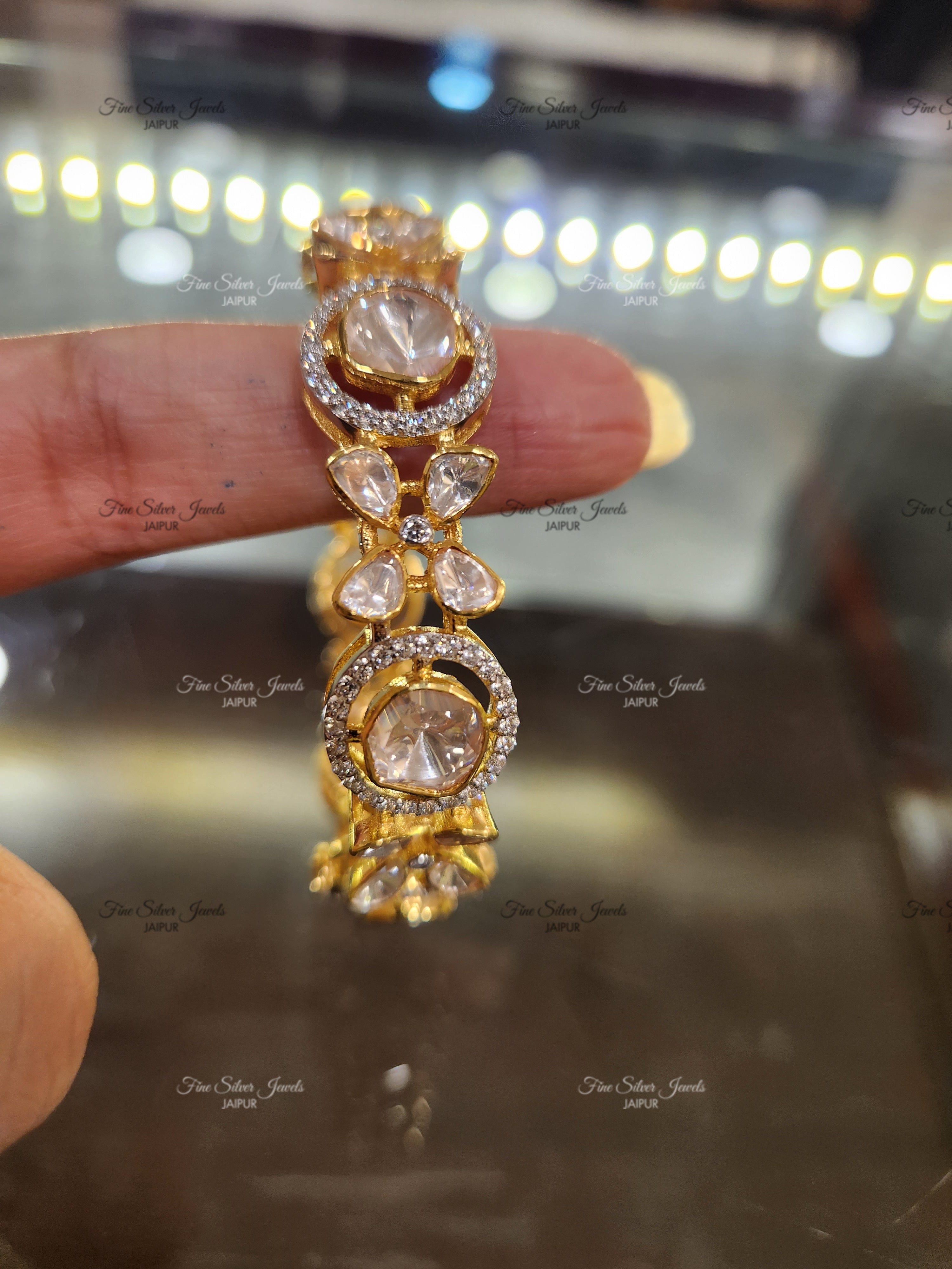 925 Silver Tara Polki Bangle