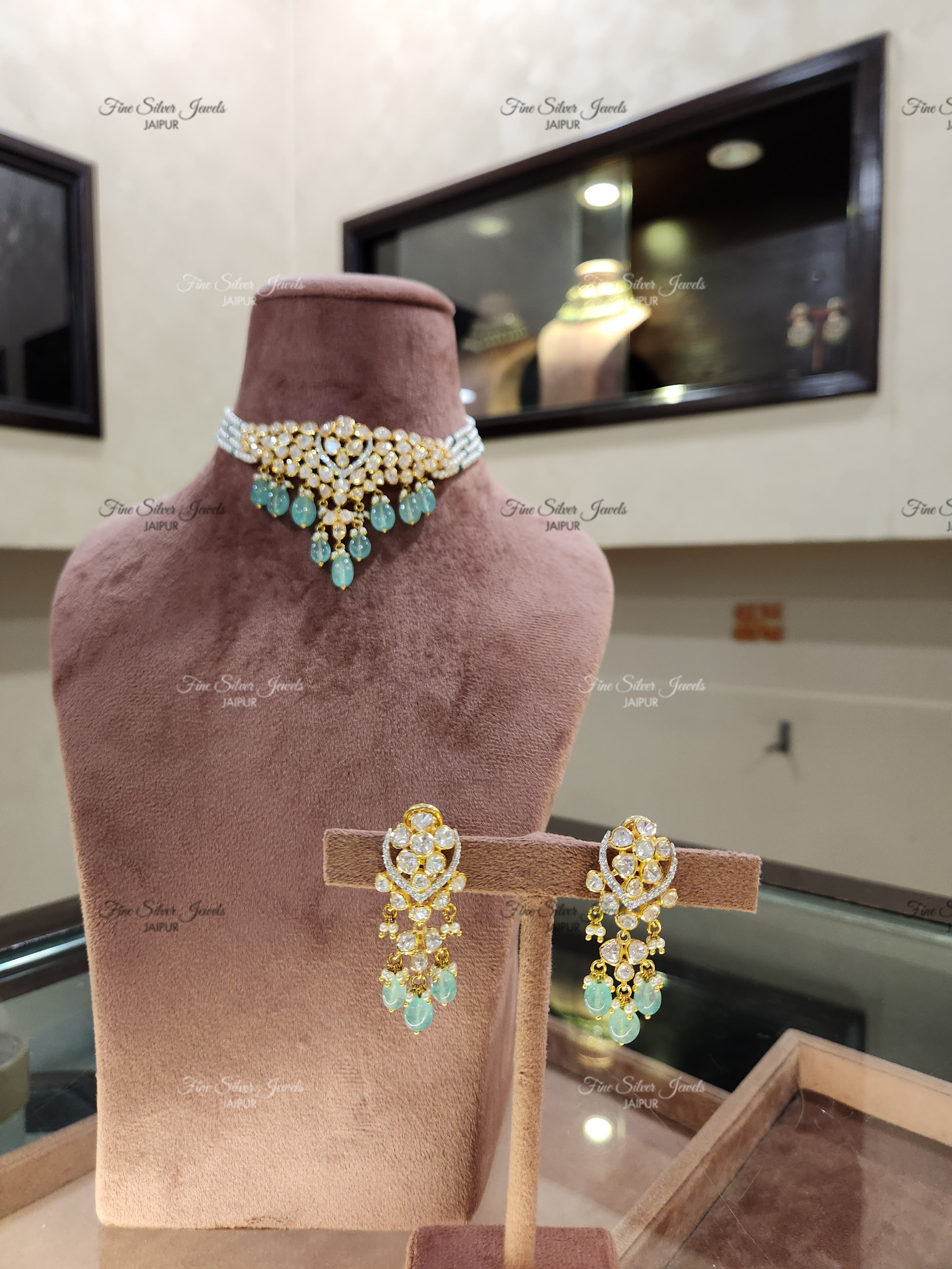 Buy 925 silver Maya Necklace set Online in India Fine Silver Jewels