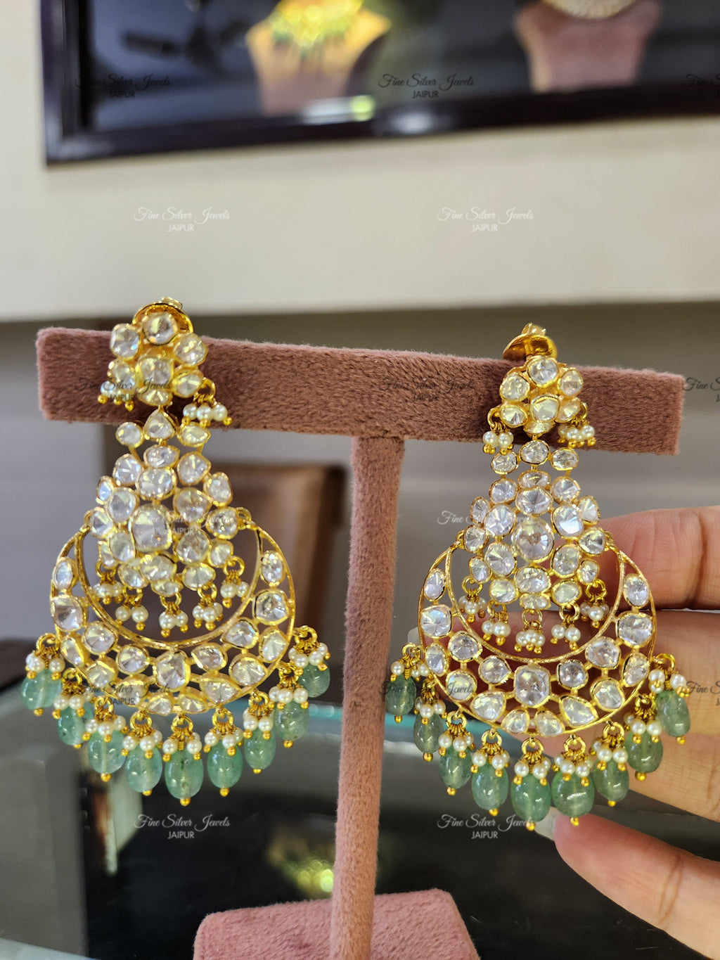 925 Silver Siya Chandbali Earrings