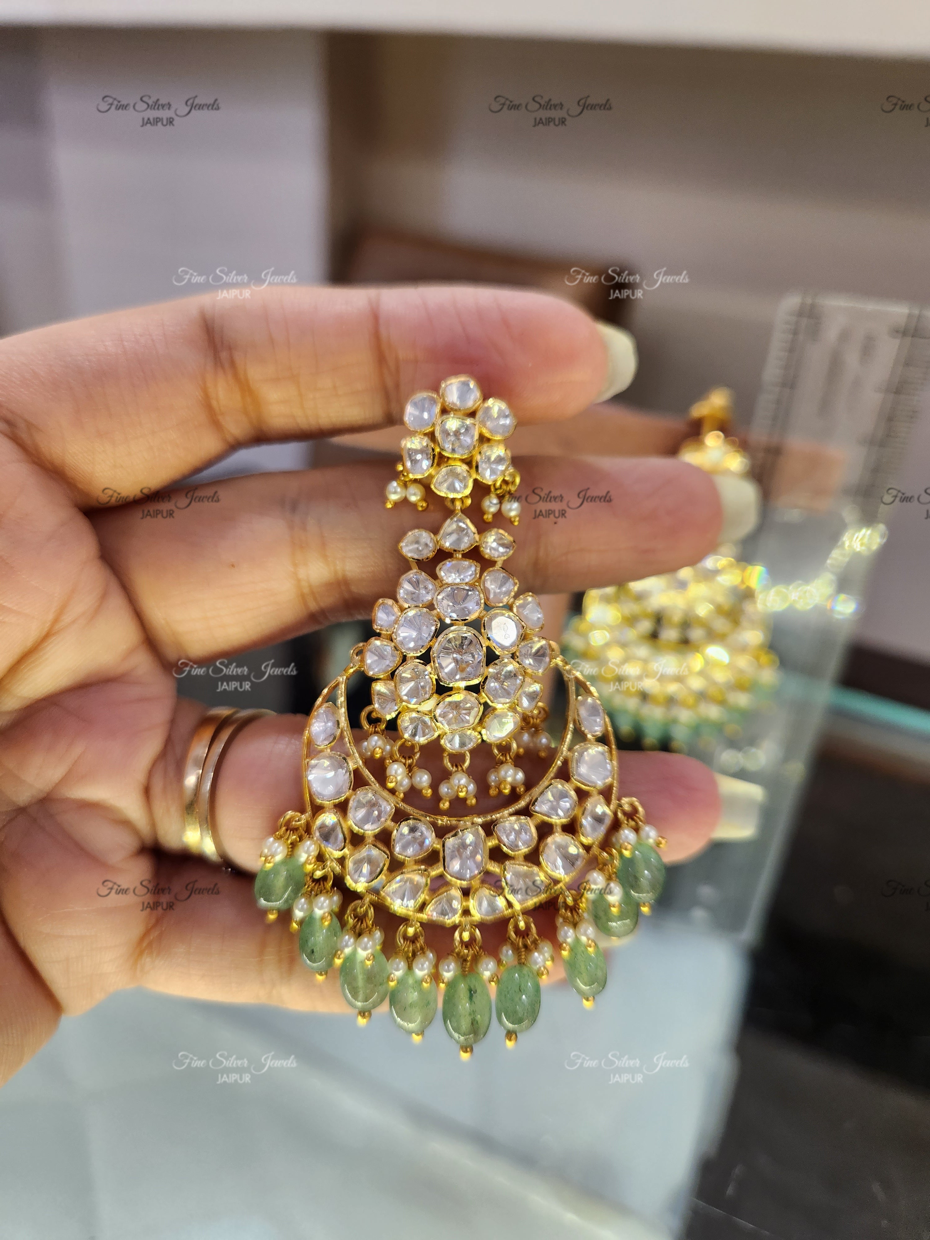 925 Silver Siya Chandbali Earrings