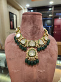 925 Silver Isha Polki Necklace Set