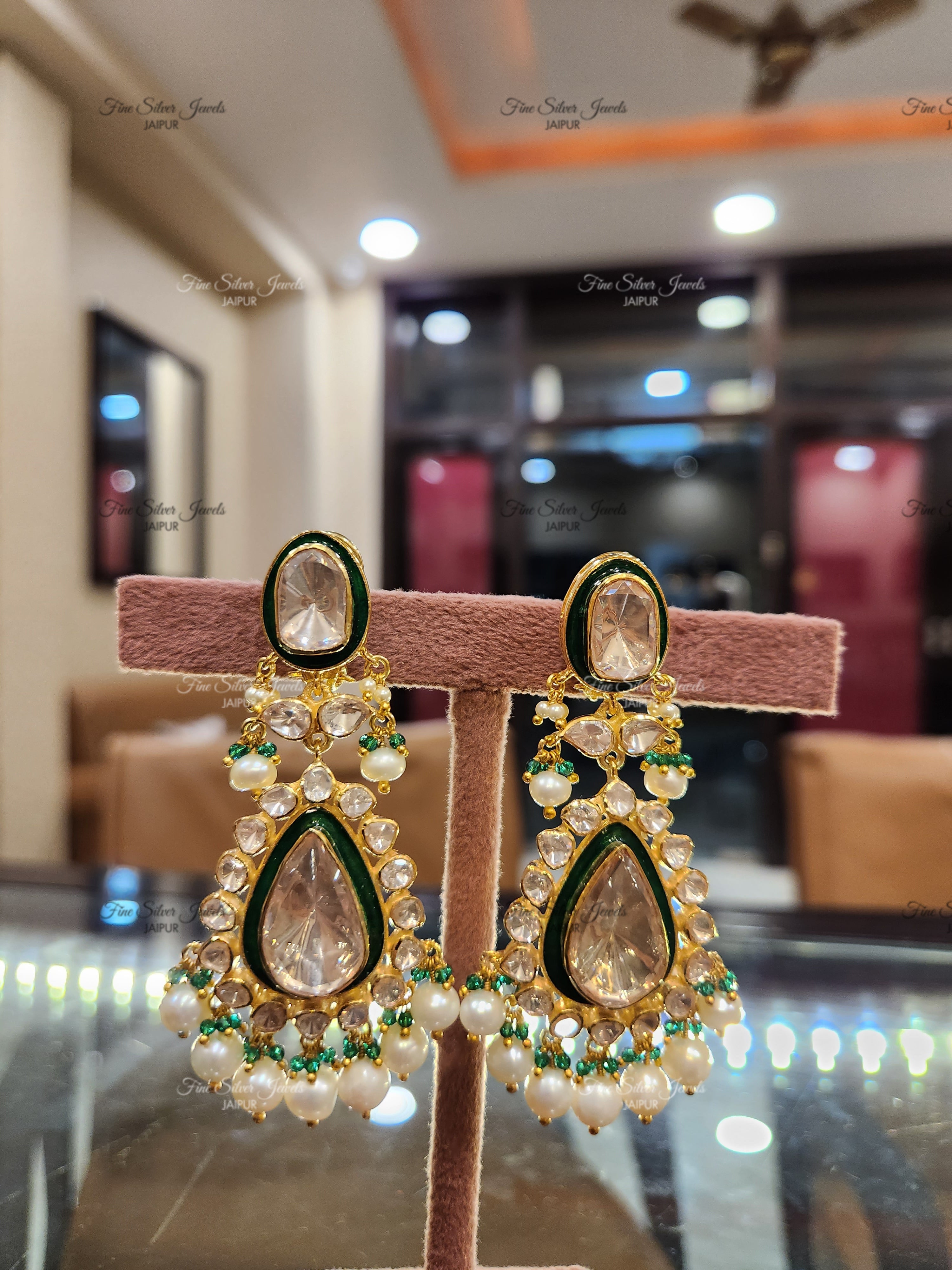 925 Silver Pia Polki Necklace Set