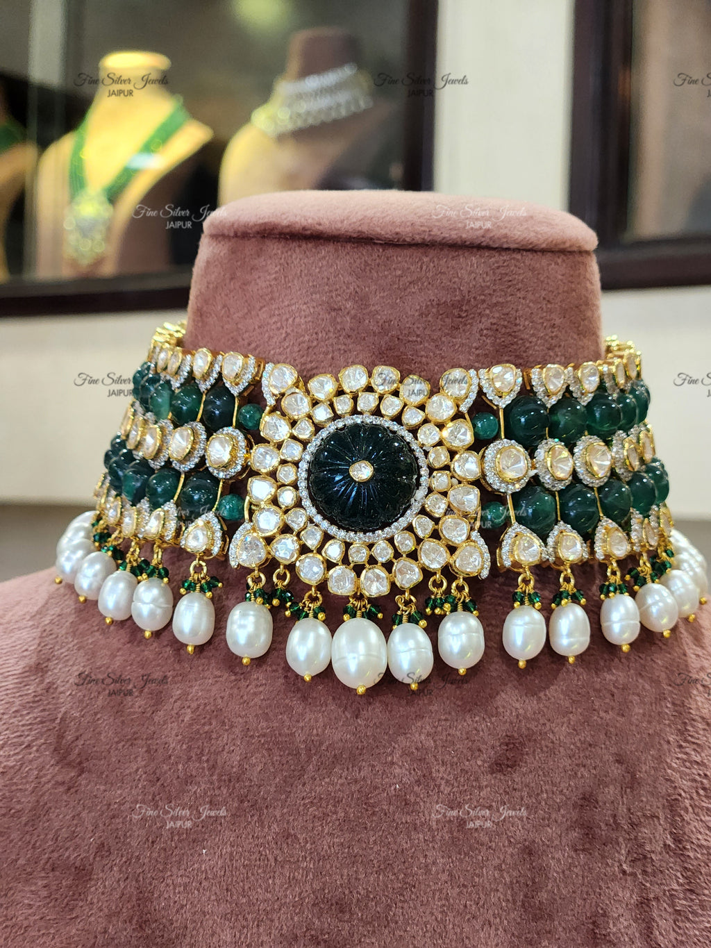 925 Silver Virsa Polki Necklace