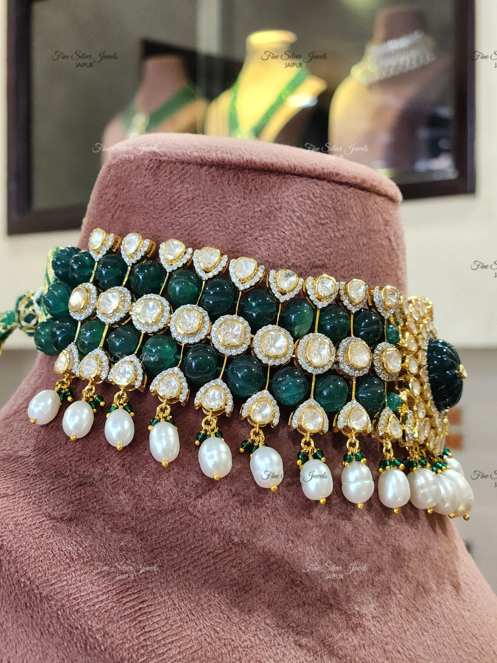 925 Silver Virsa Polki Necklace