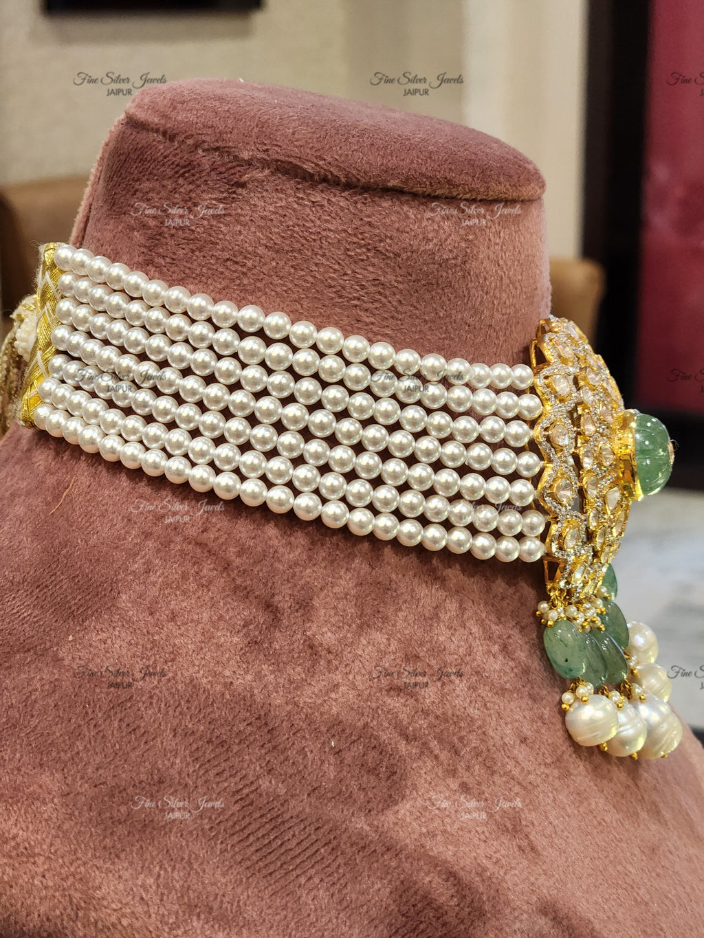 925 Silver Raha Polki Necklace