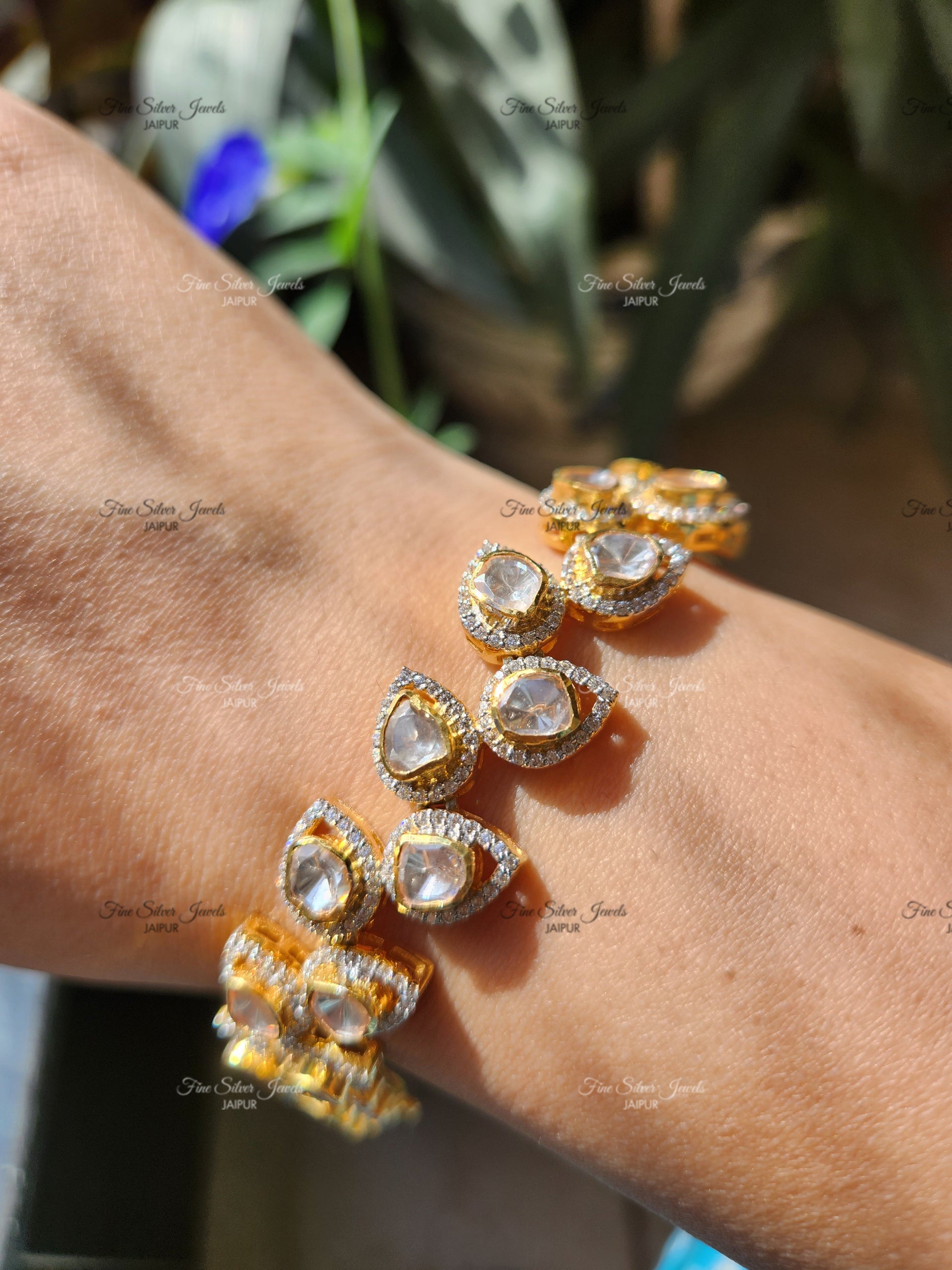 925 Silver Rivah Polki Bracelet