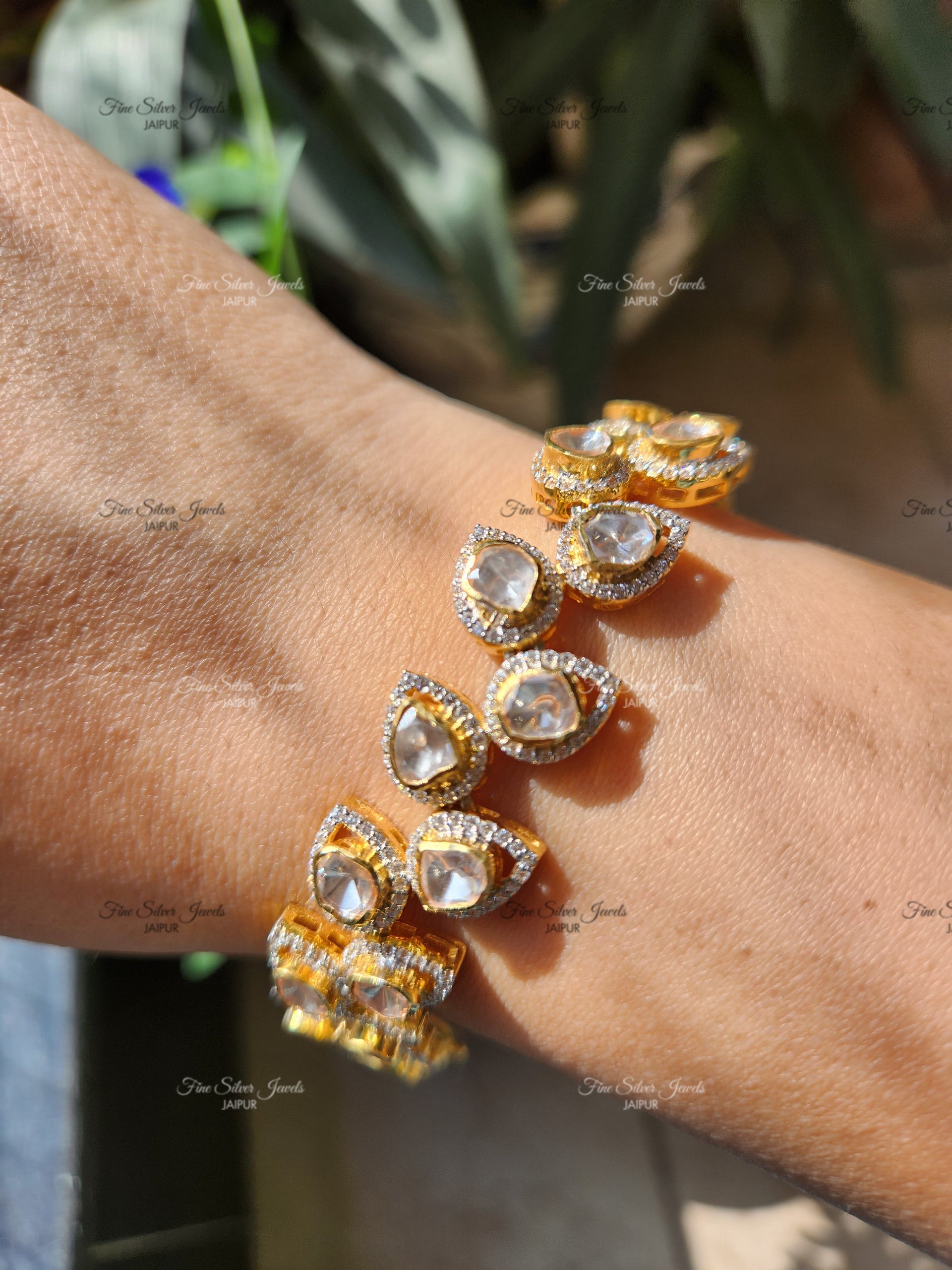 925 Silver Rivah Polki Bracelet