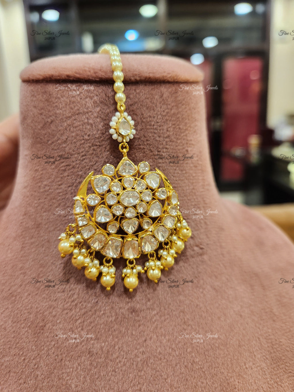 925 Silver Rihana Polki Mangtikka