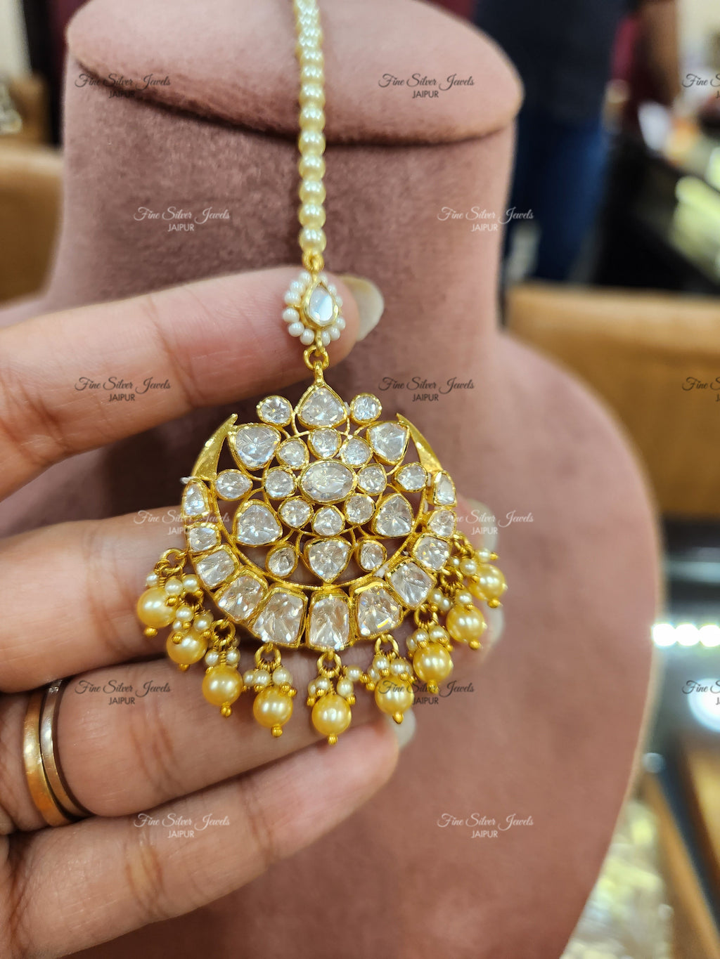 925 Silver Rihana Polki Mangtikka