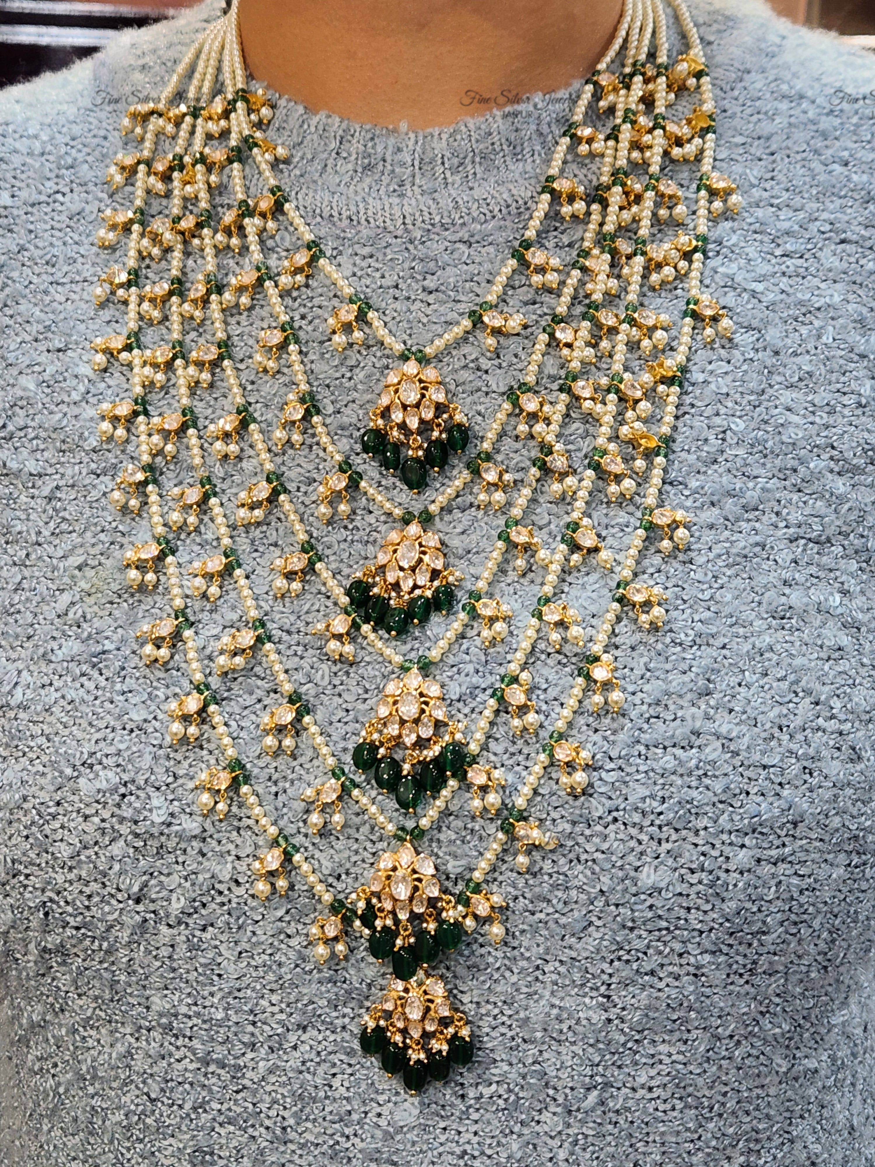 925 Silver Jodha Layer Necklace Set