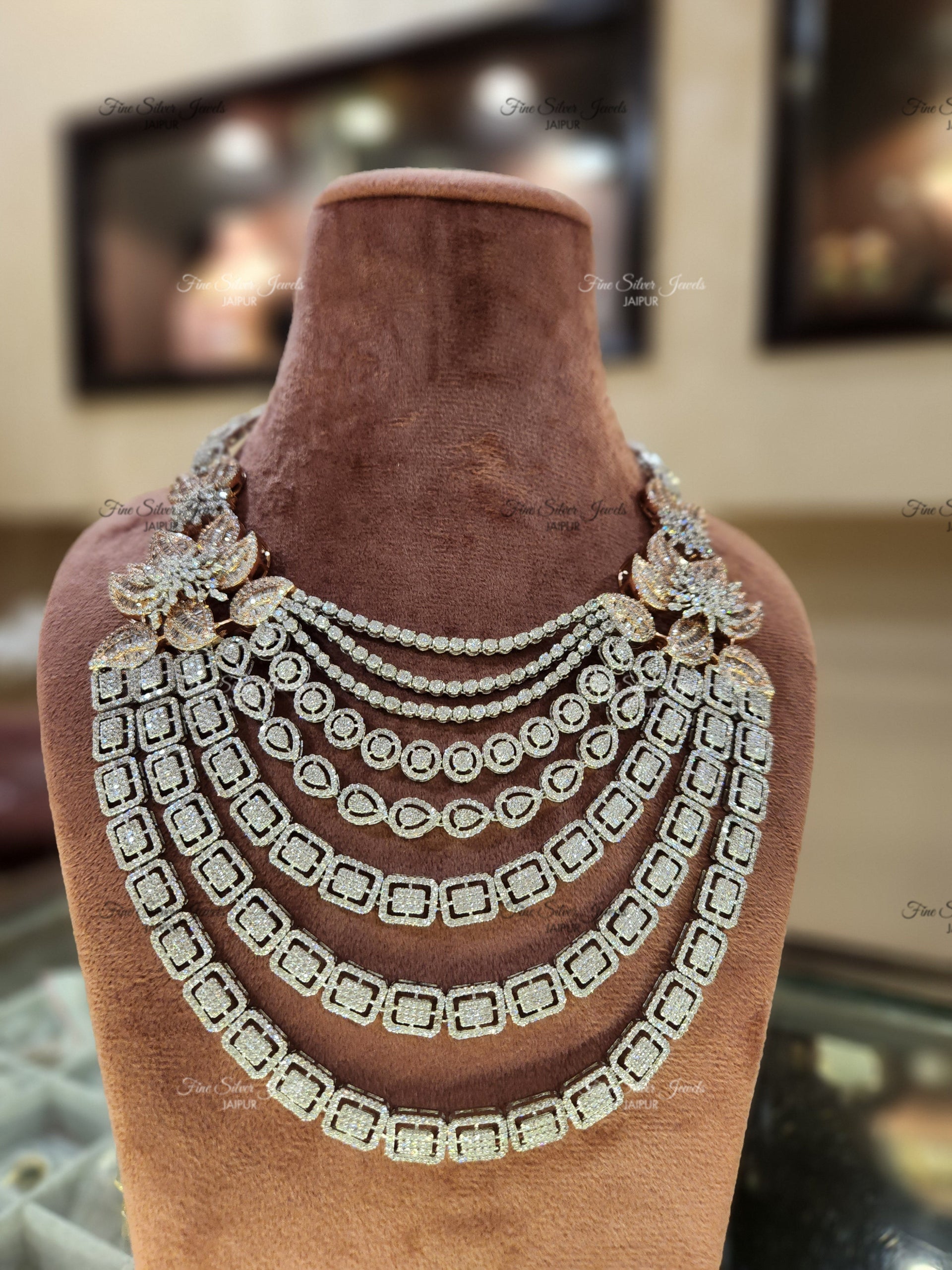925 Silver Eva Bridal Cocktail Necklace Set