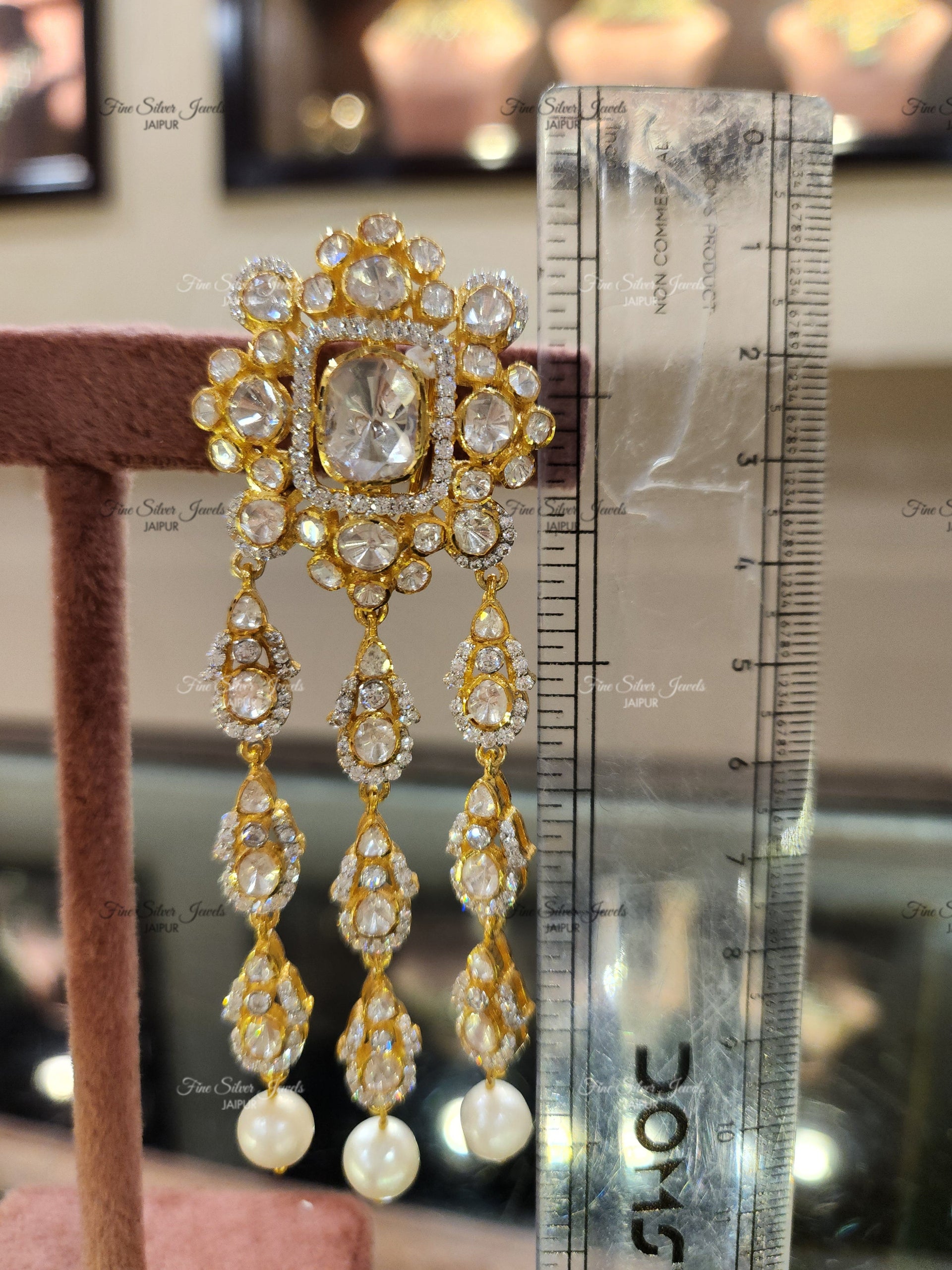 925 Silver Shaina Polki Earrings