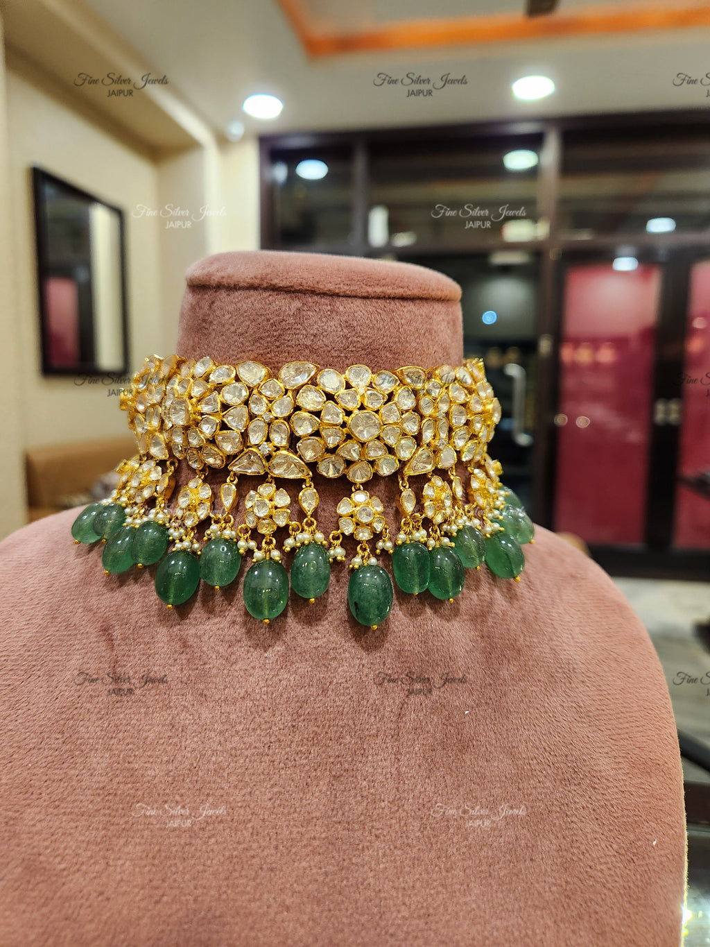 925 Silver Siya Polki Necklace