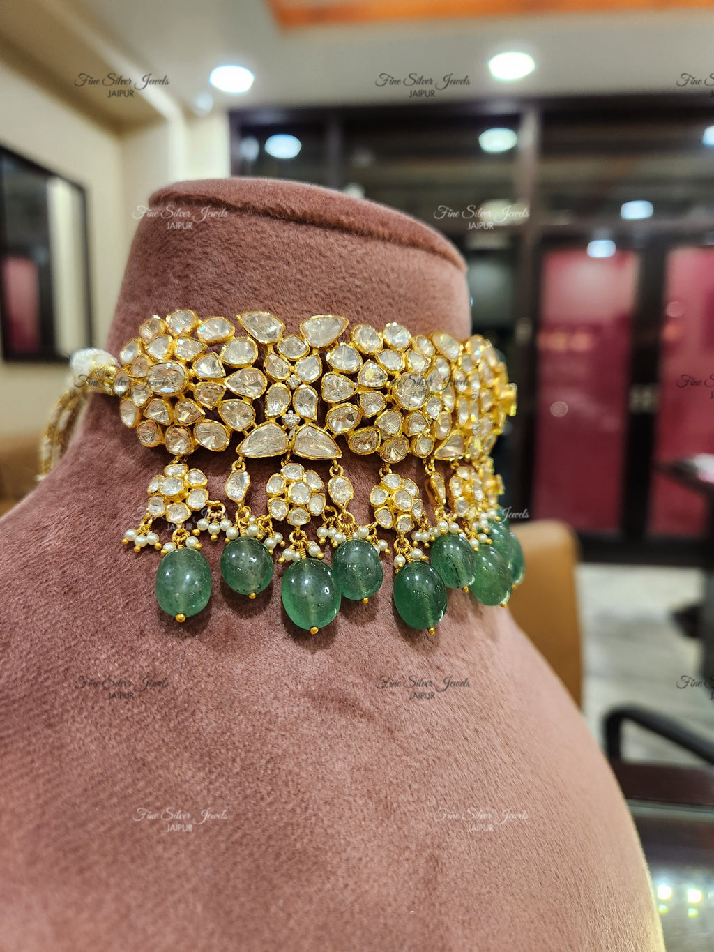 925 Silver Siya Polki Necklace