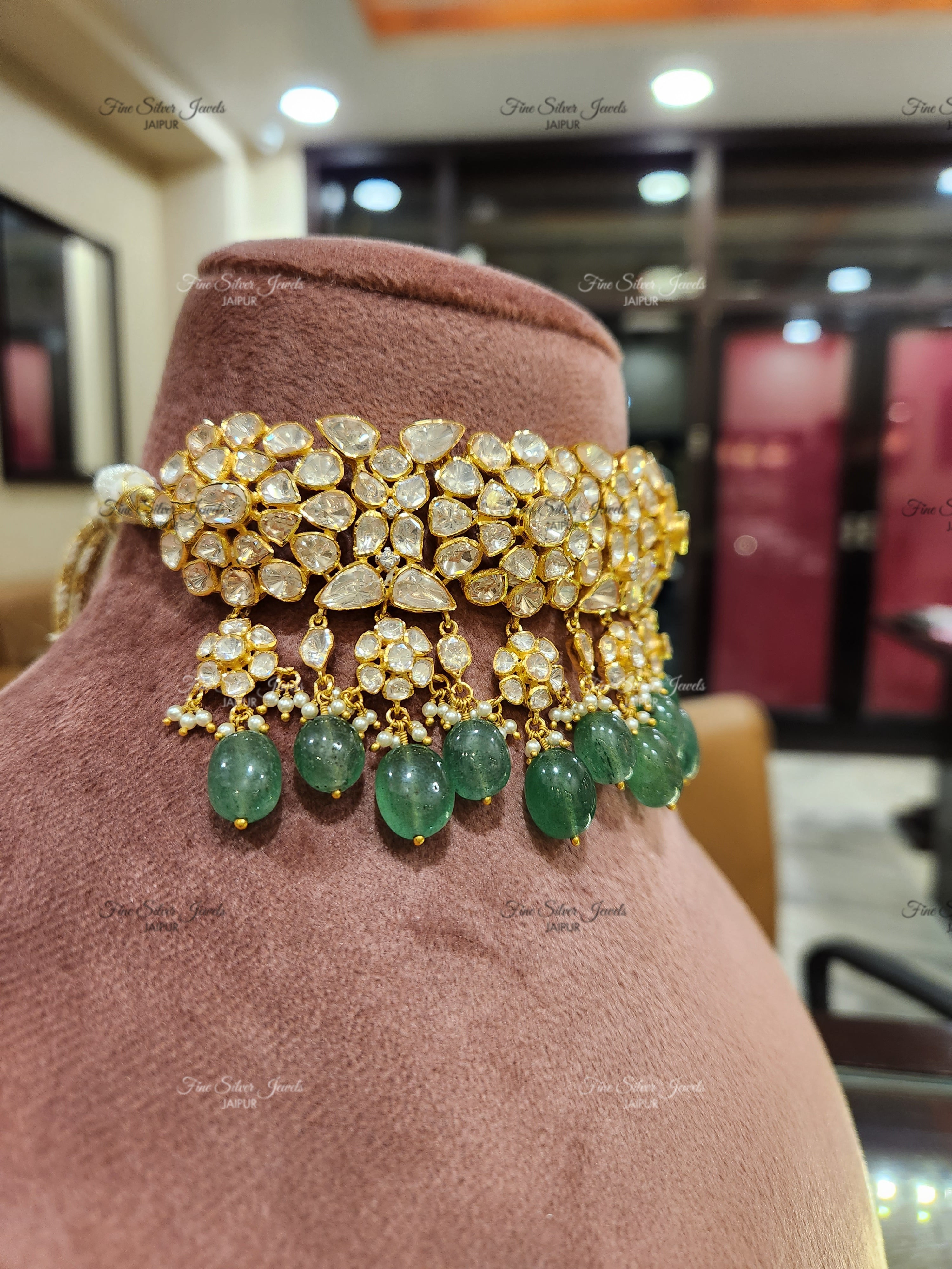 925 Silver Siya Polki Necklace