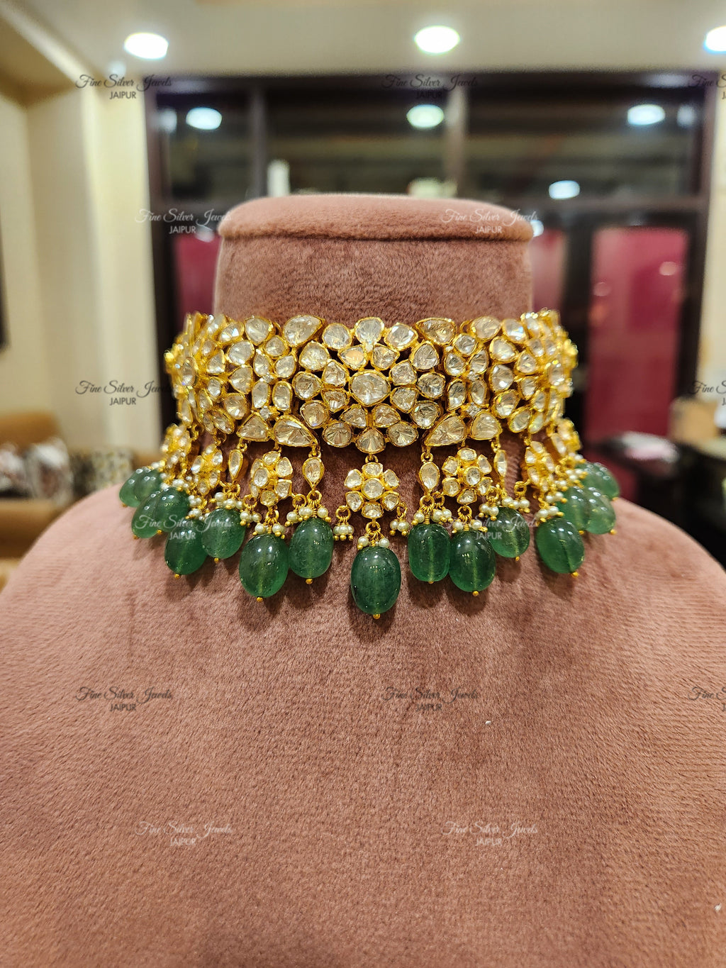 925 Silver Siya Polki Necklace