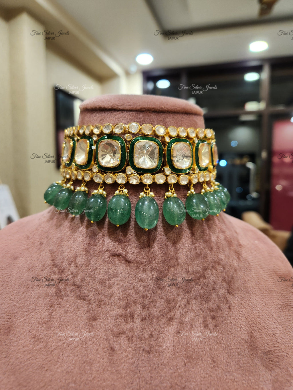 925 Silver Roza Polki Necklace