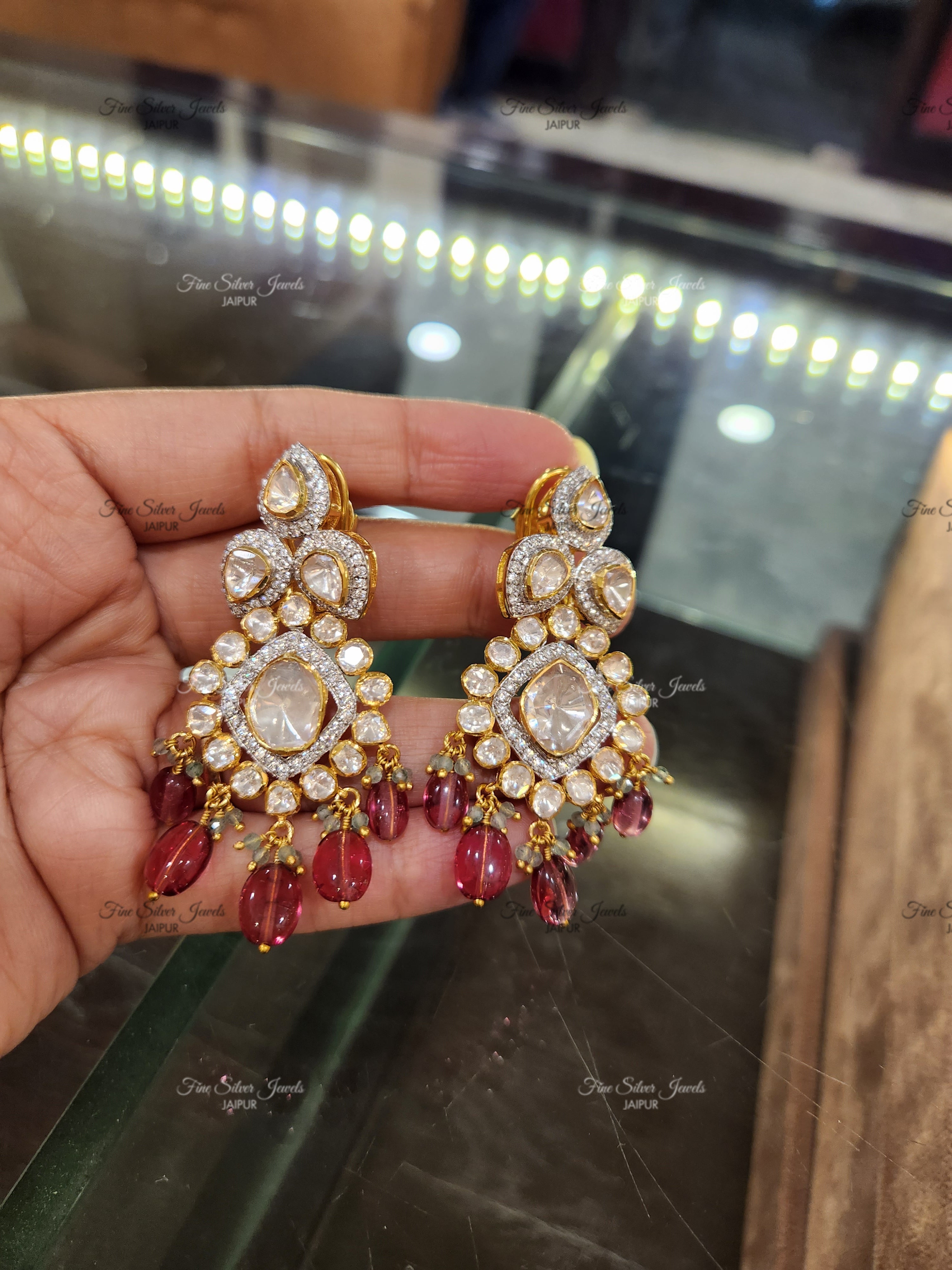 925 silver Gul Polki Earrings