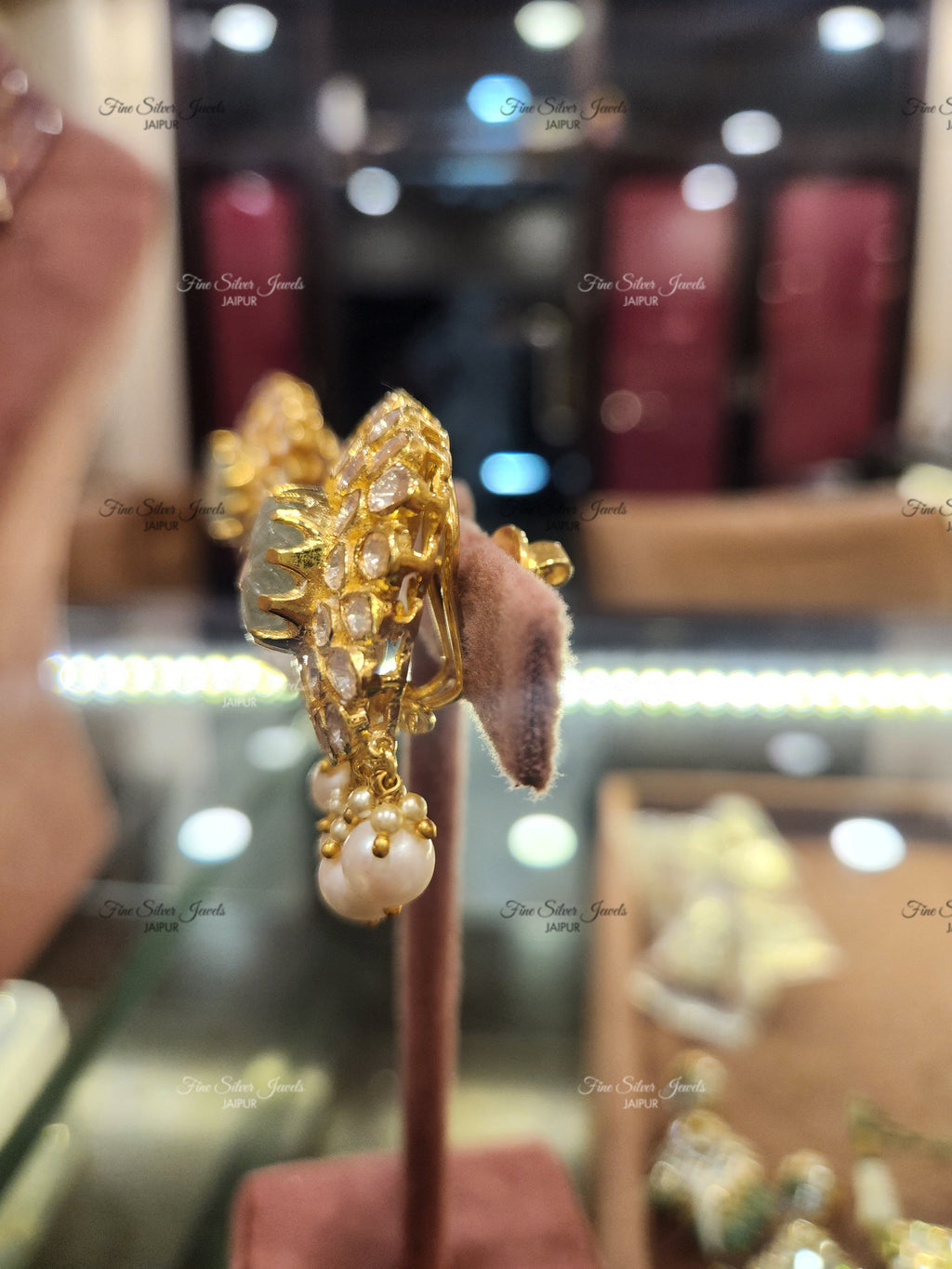 925 silver Meera Polki Earrings