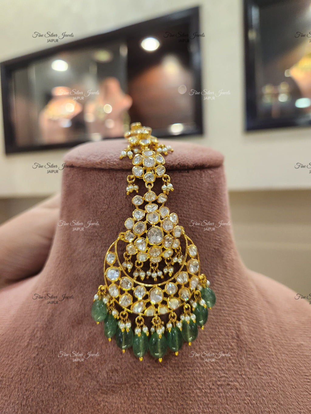 925 Silver Simer Polki Mangtikka