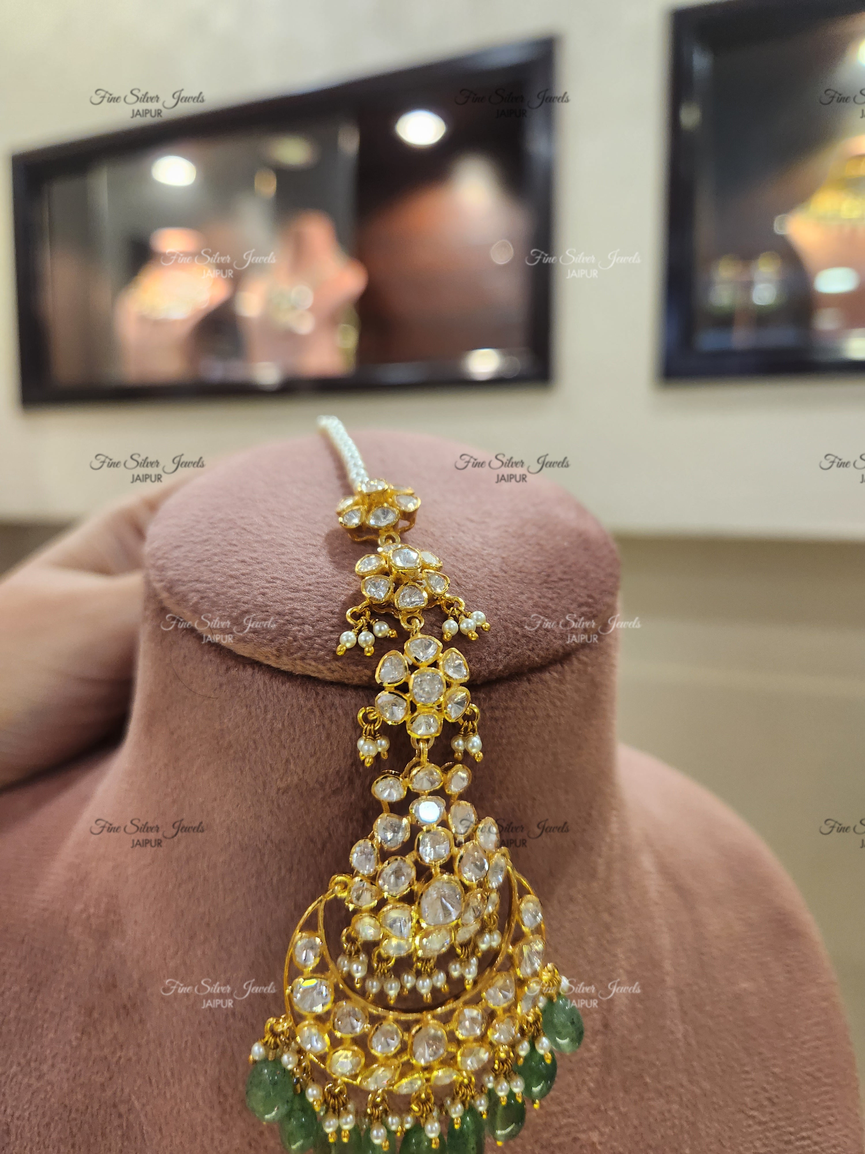 925 Silver Simer Polki Mangtikka