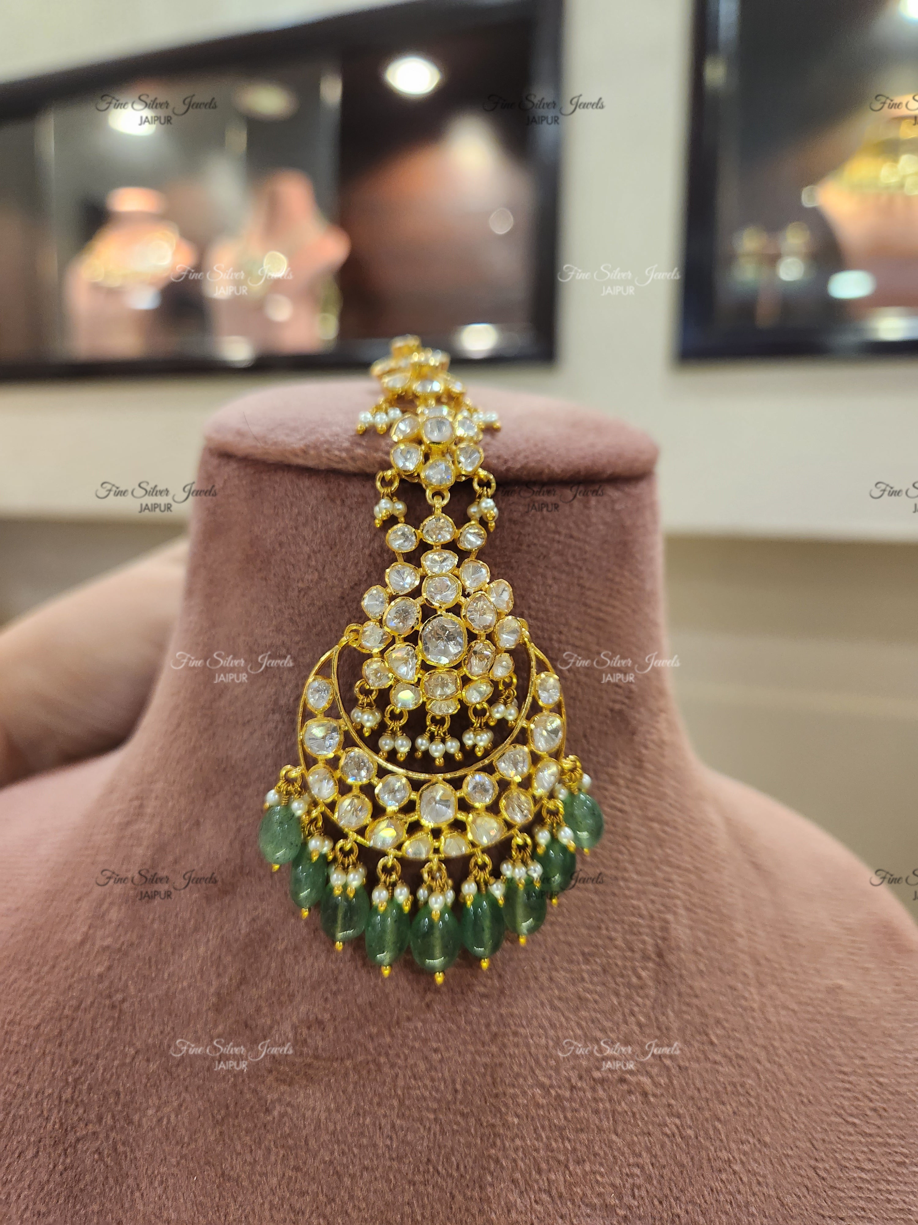 925 Silver Simer Polki Mangtikka