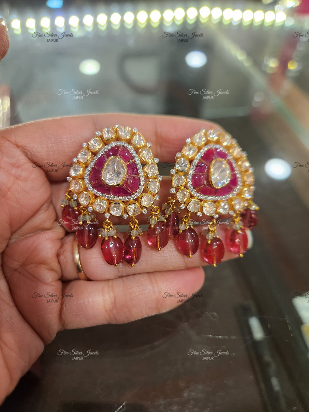 925 Silver New Zunair Polki Earrings