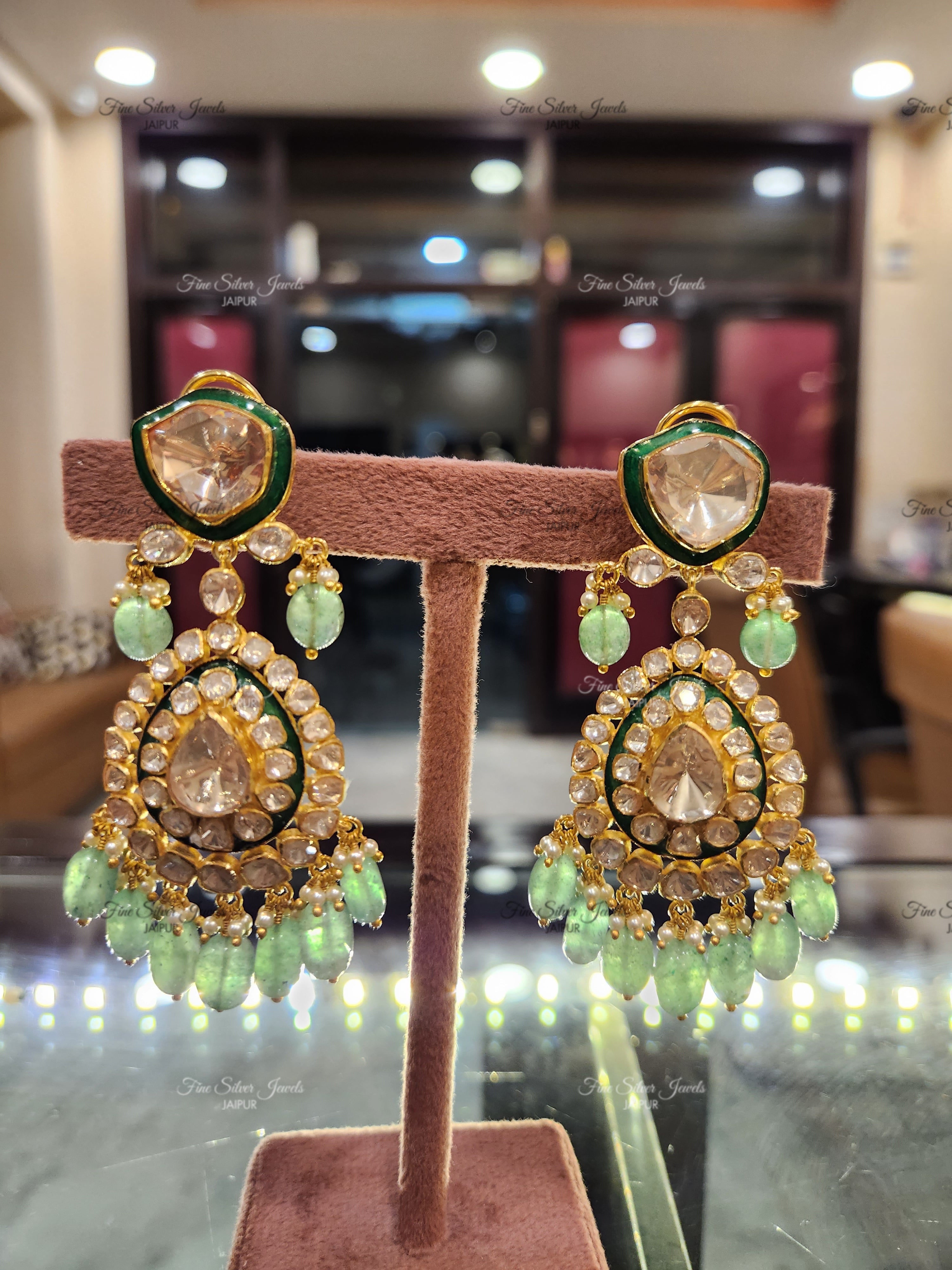 925 Silver Raha Bridal Polki Necklace Set