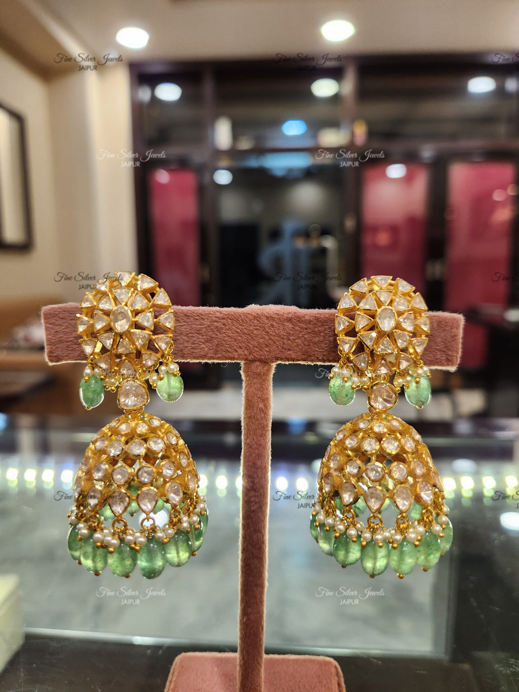 925 Silver Paro Polki Jhumka