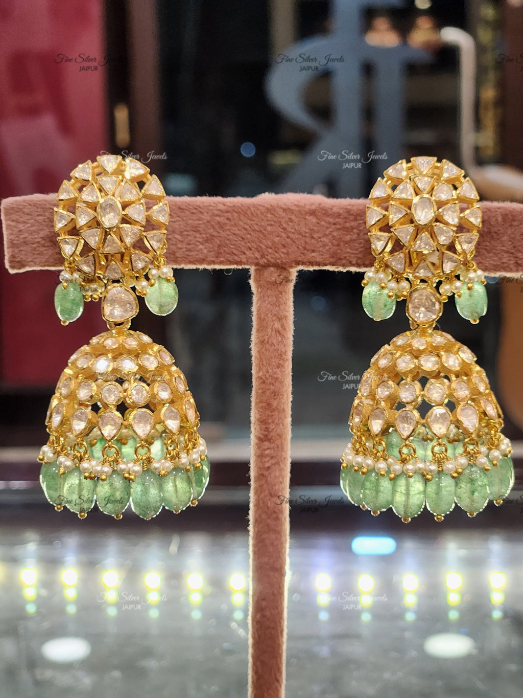 925 Silver Paro Polki Jhumka