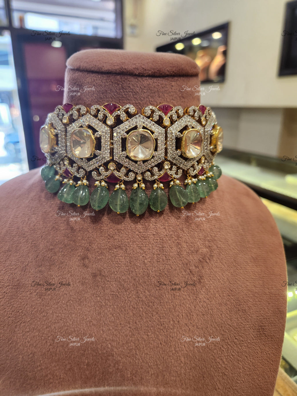925 Silver Devnaagri Choker Set
