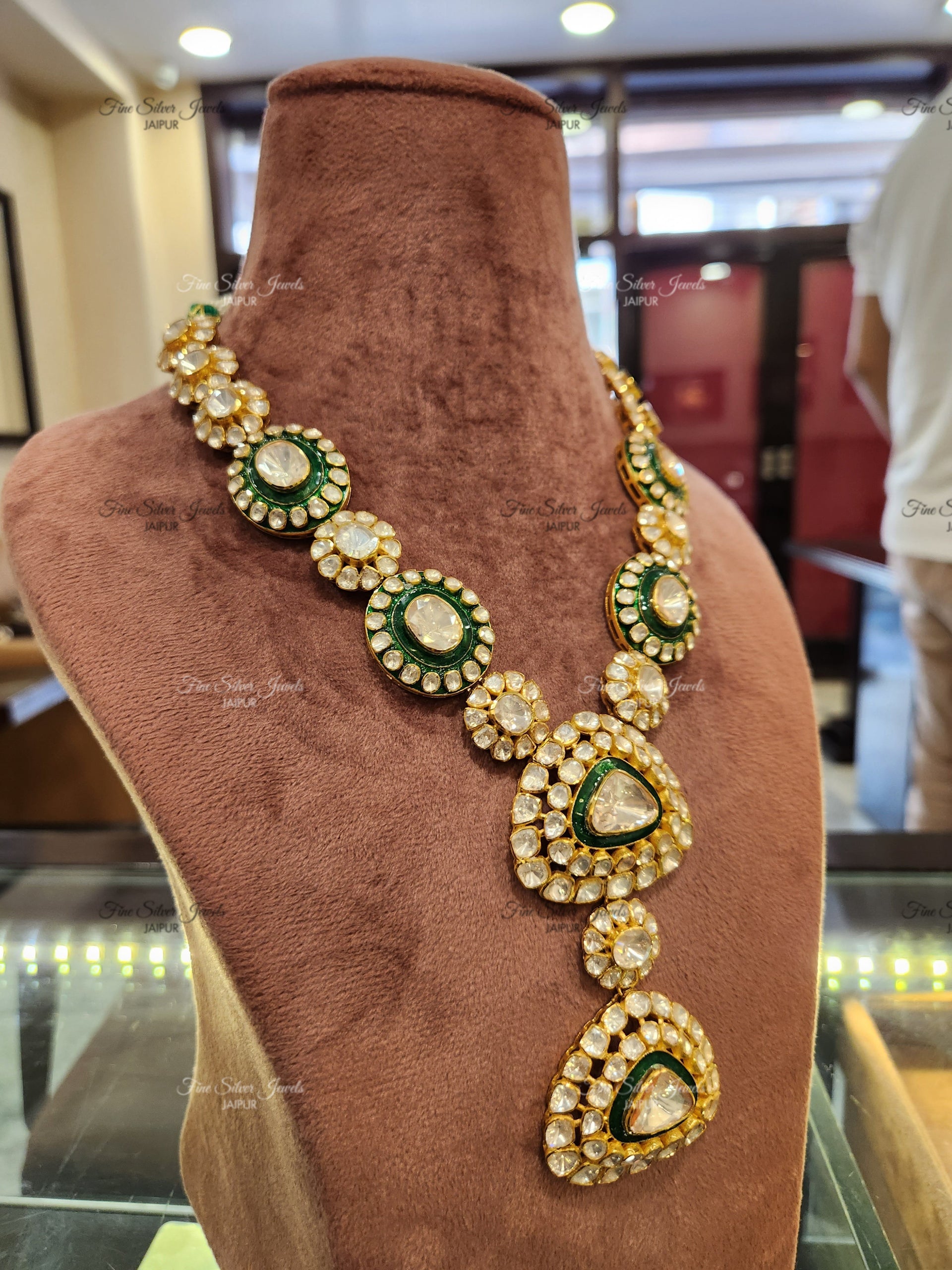 925 Silver Durga Polki Necklace
