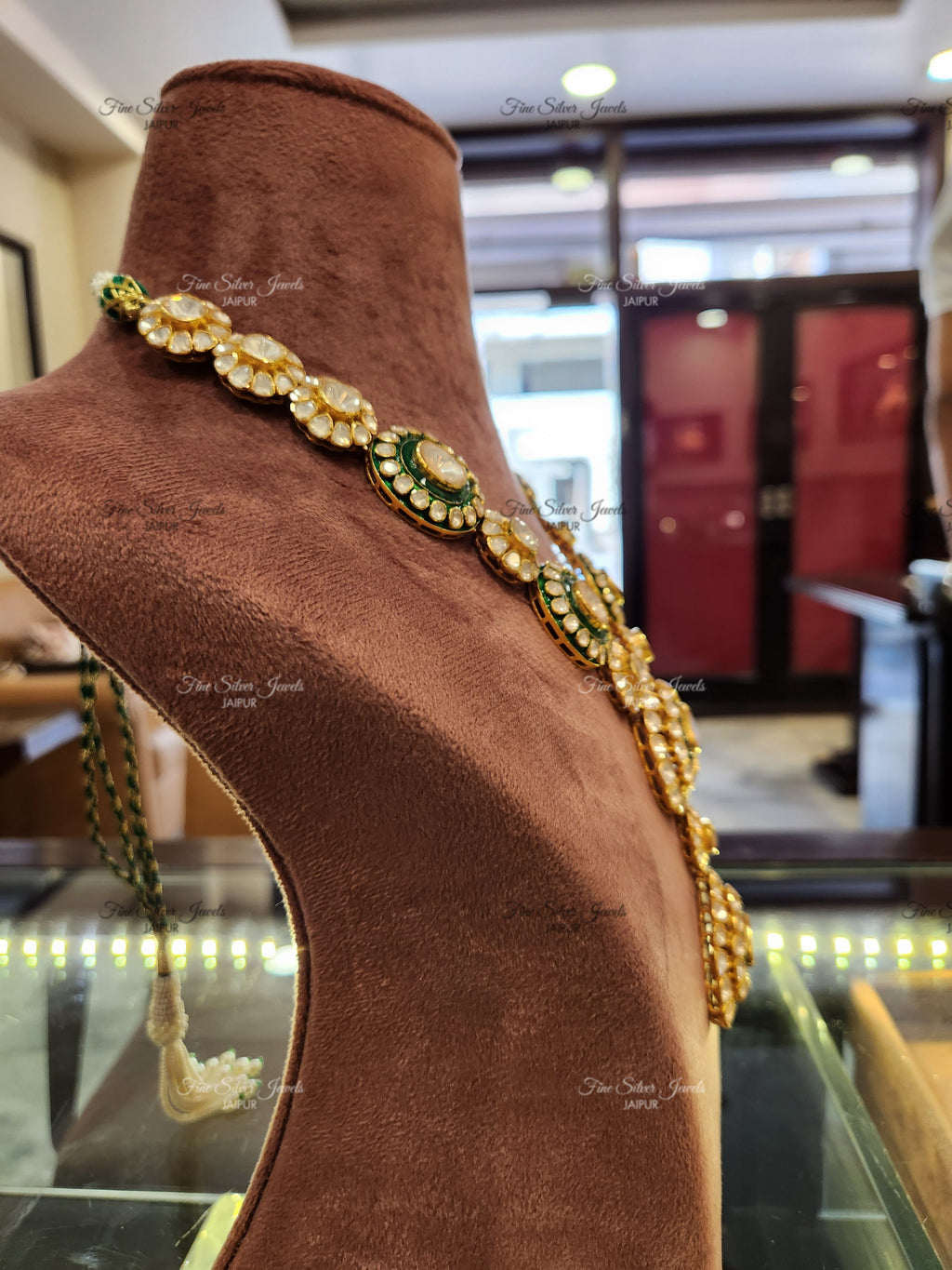 925 Silver Durga Polki Necklace