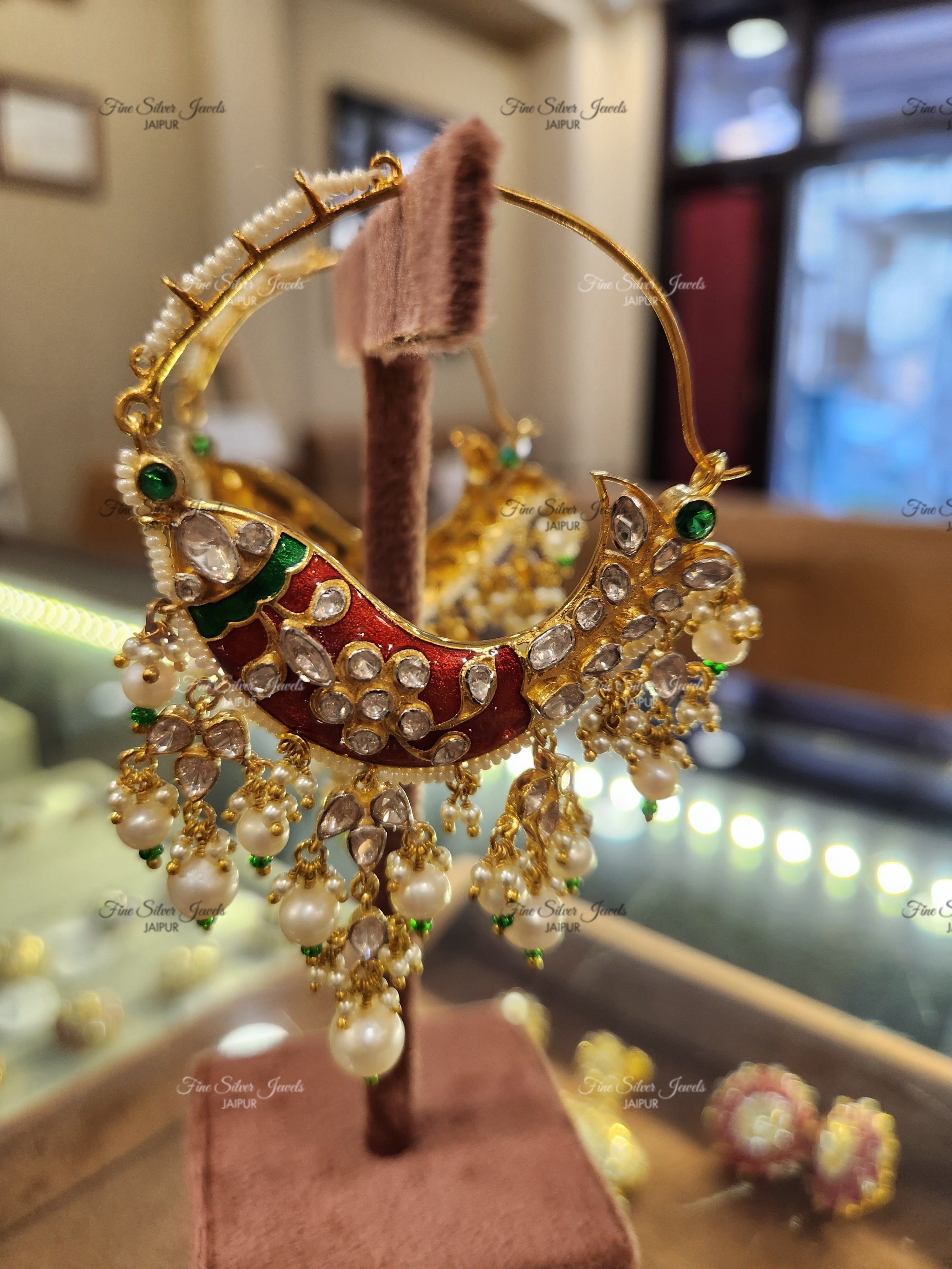 925 Silver Chandrakala Bali Earrings