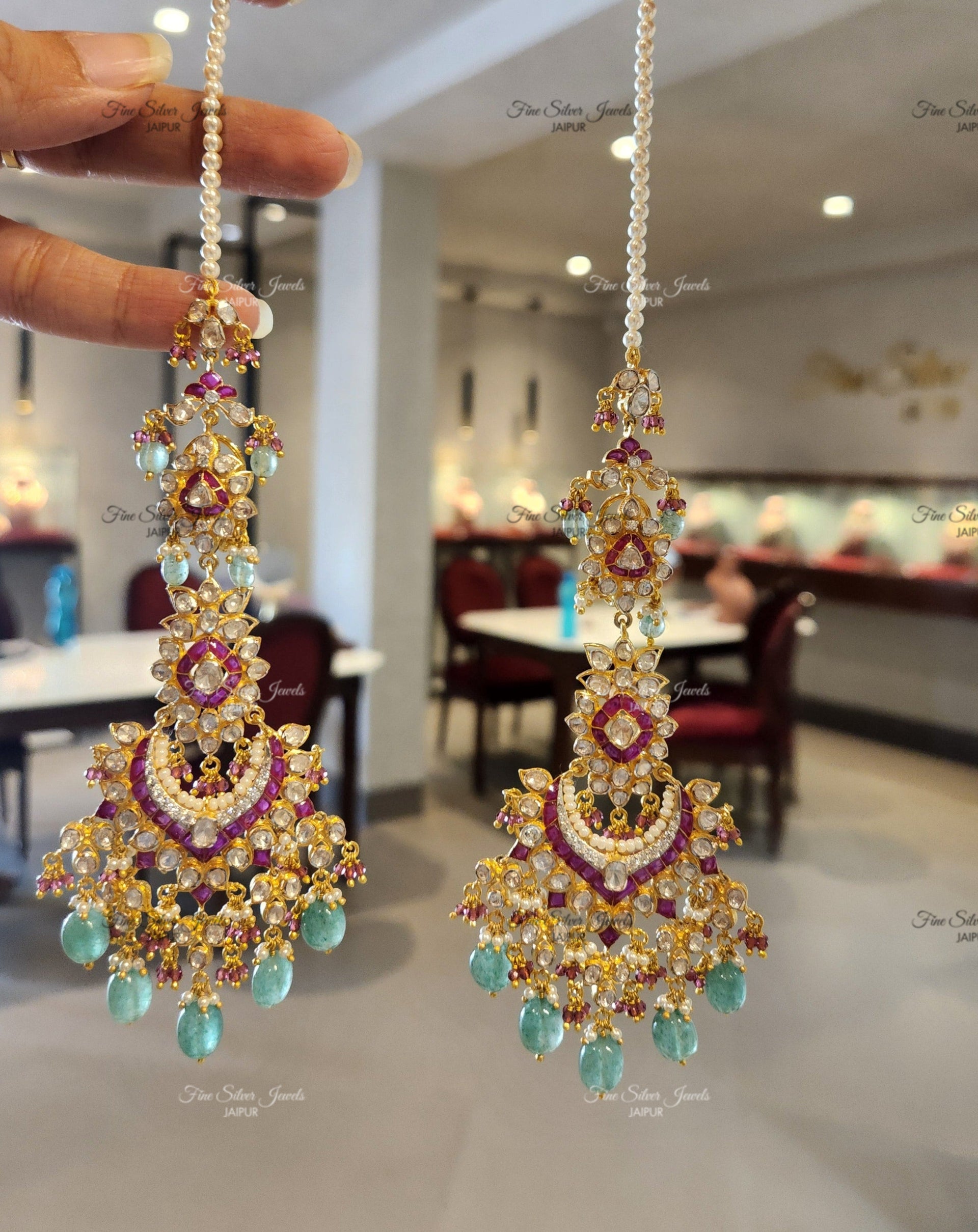 925 Silver Zahira Polki Earrings