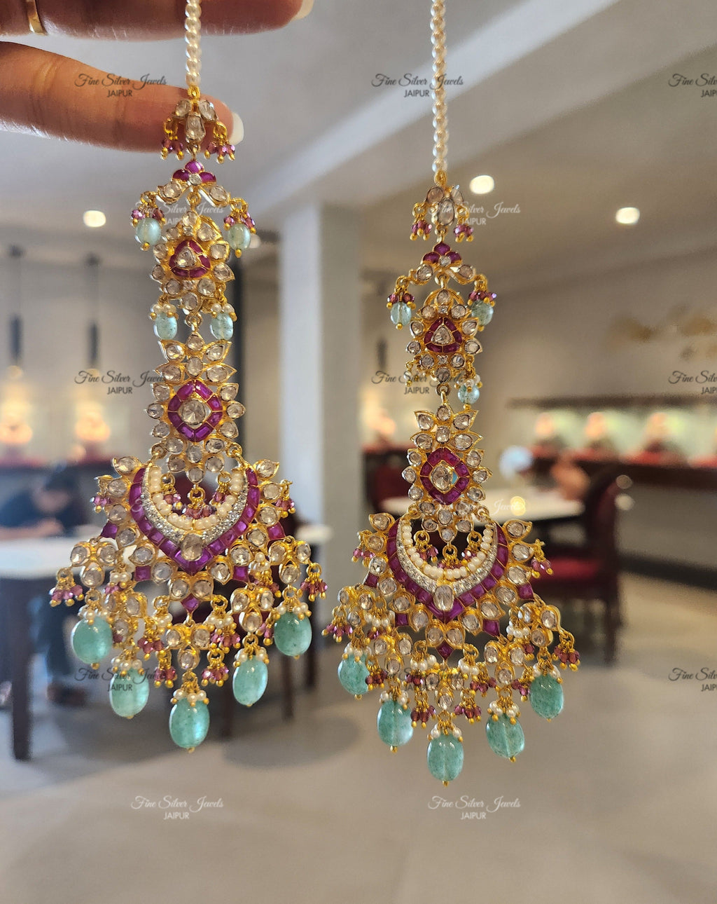 925 Silver Zahira Polki Earrings
