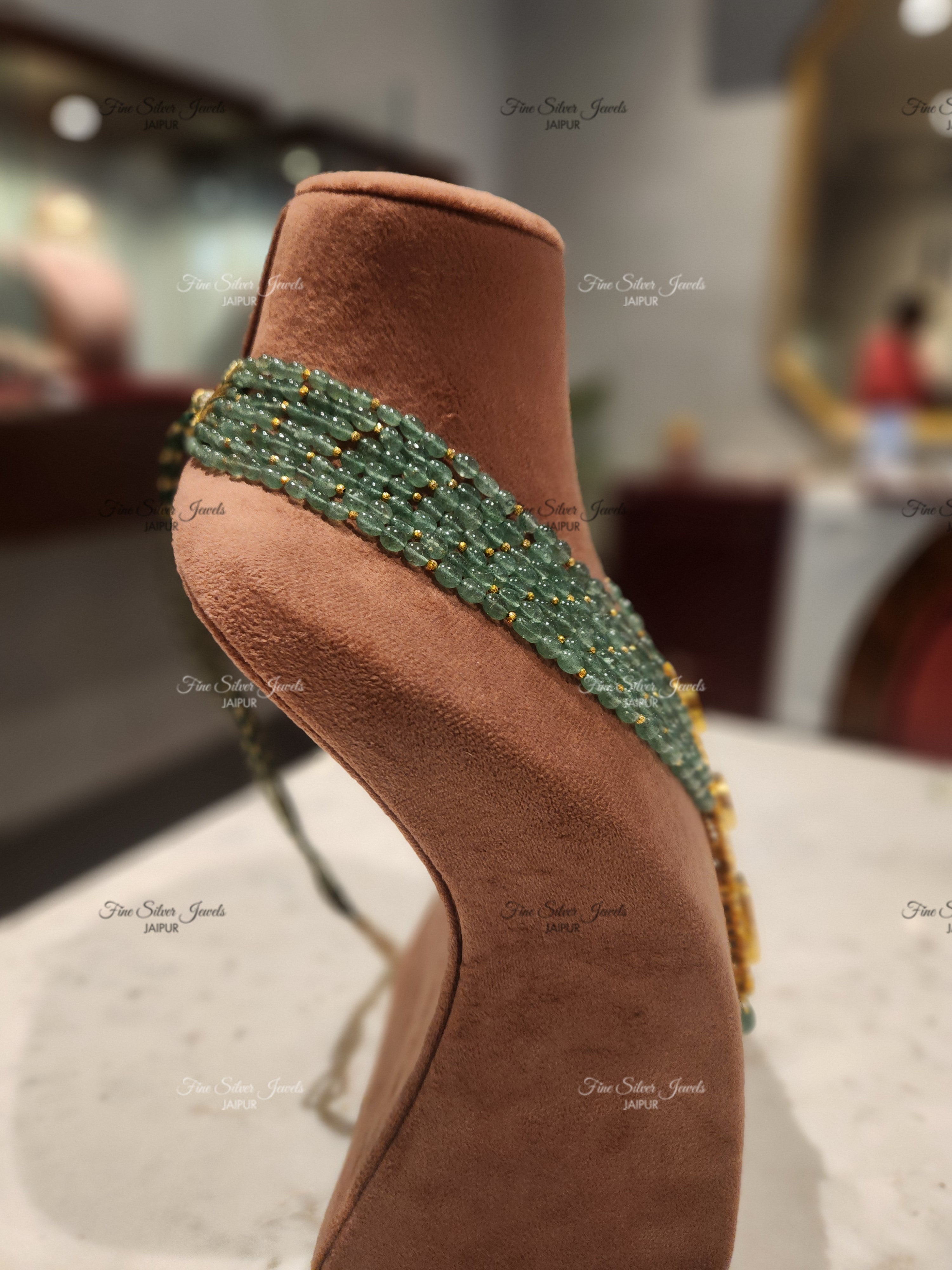 925 Silver Mens Pia Polki Necklace