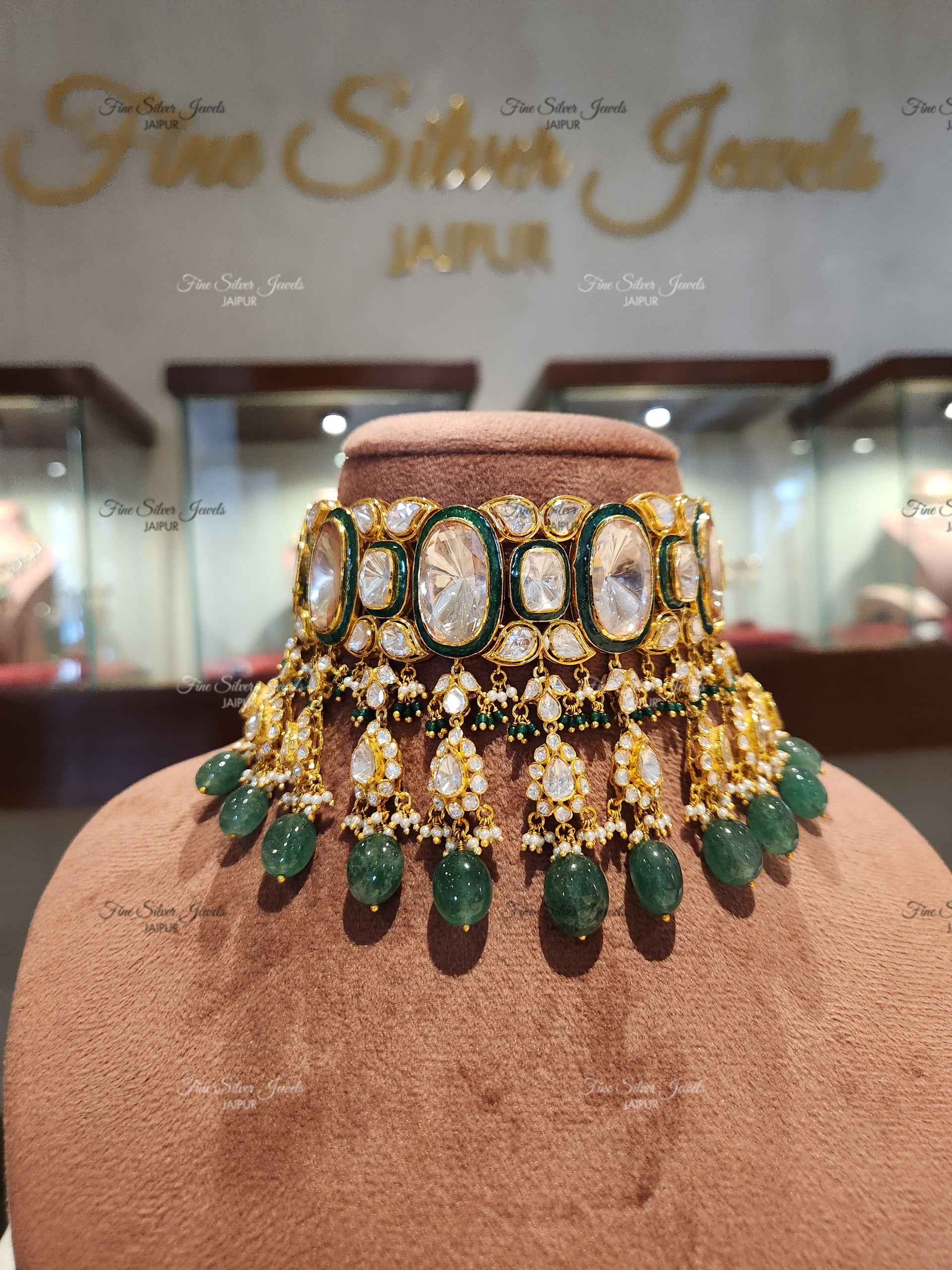 925 Silver Royal Polki Necklace