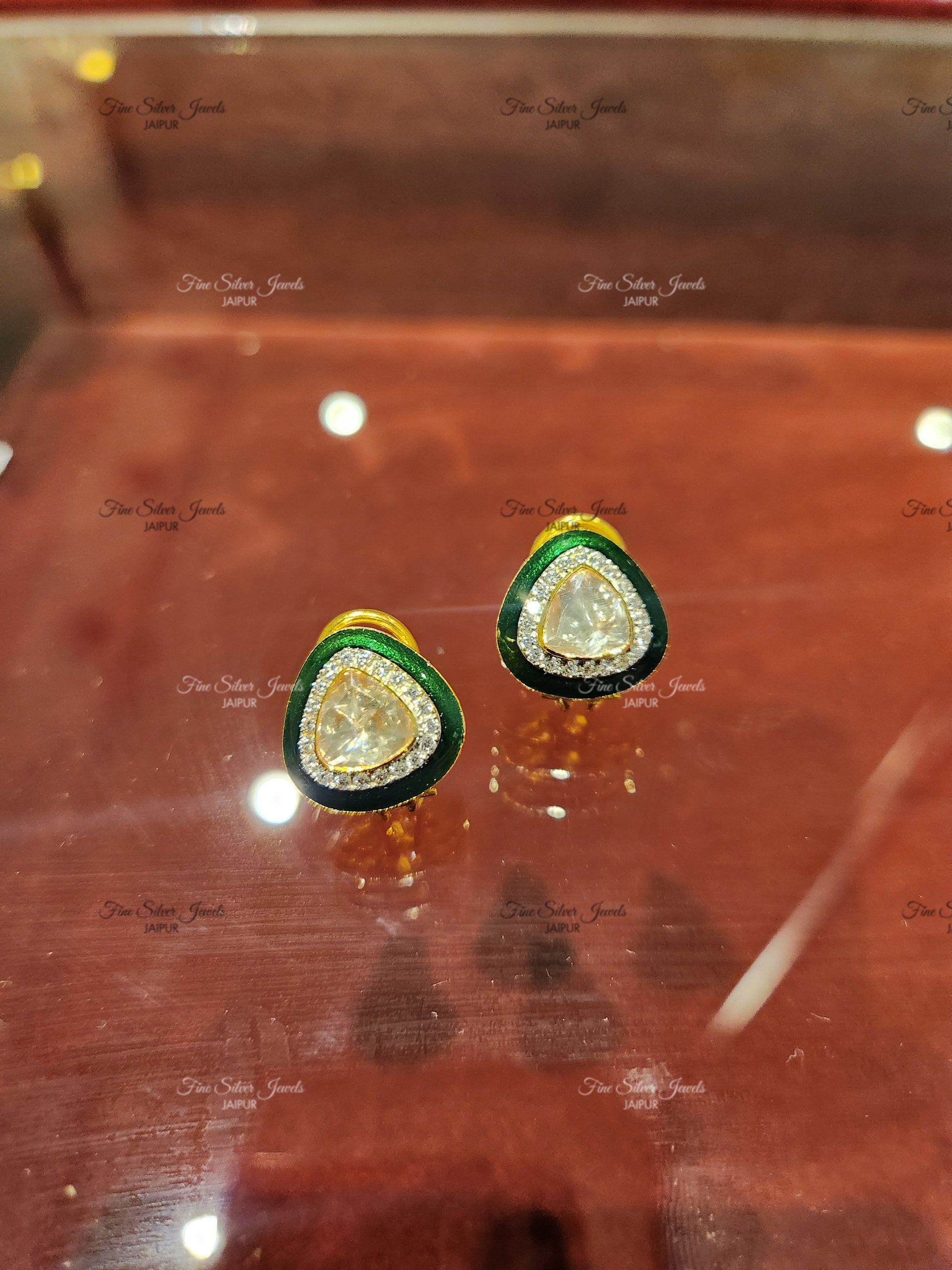 925 Silver Enamel Earrings