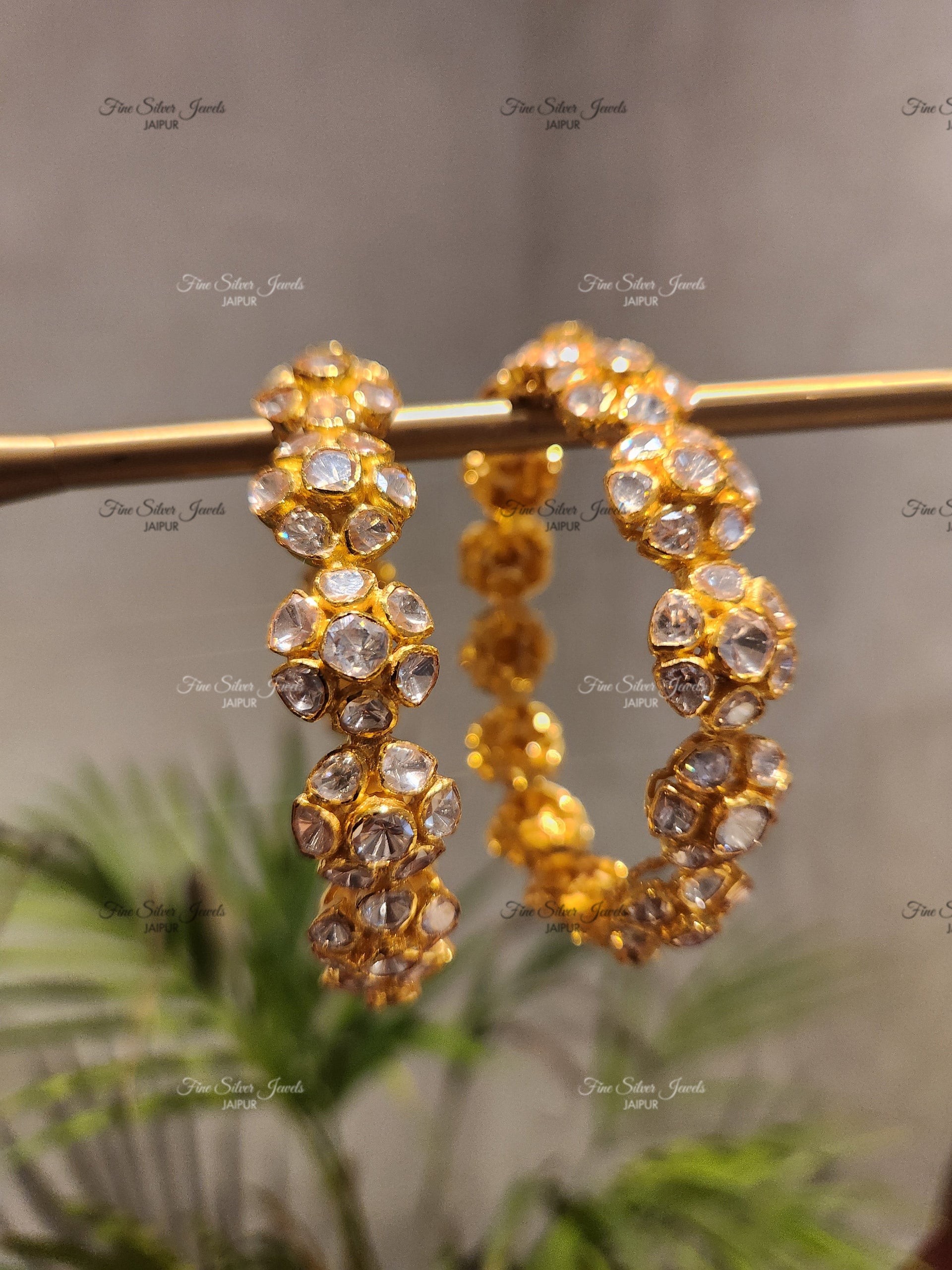 925 Silver Floral Bangles