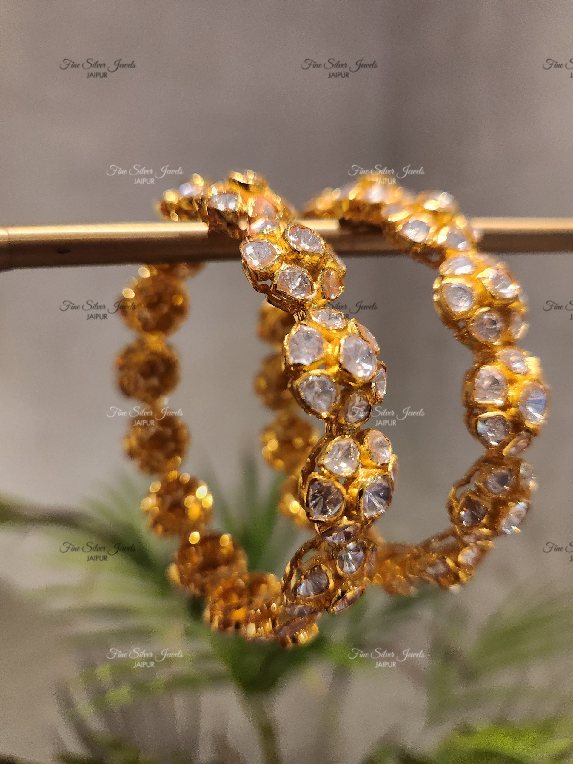 925 Silver Floral Bangles
