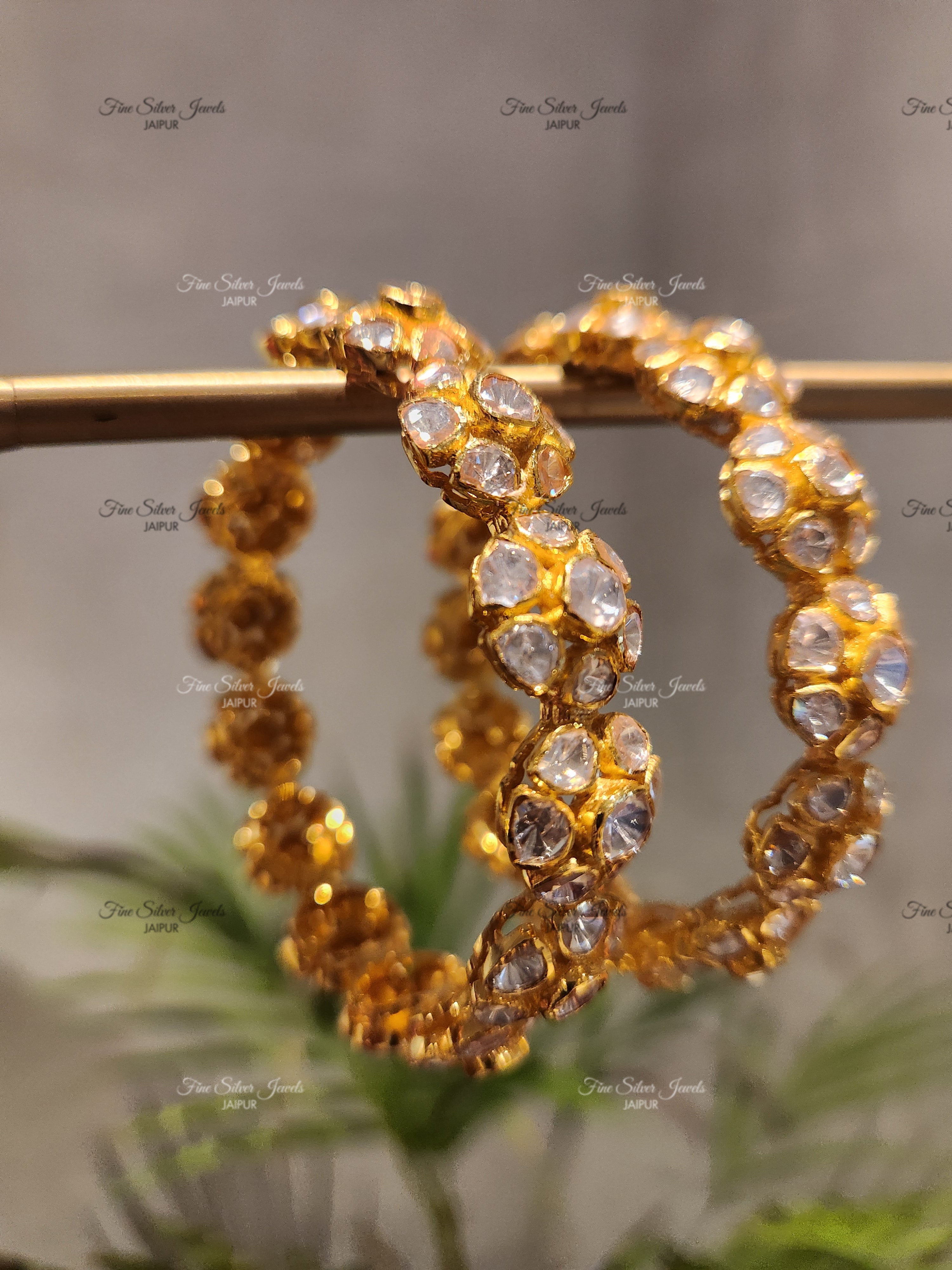 925 Silver Floral Bangles