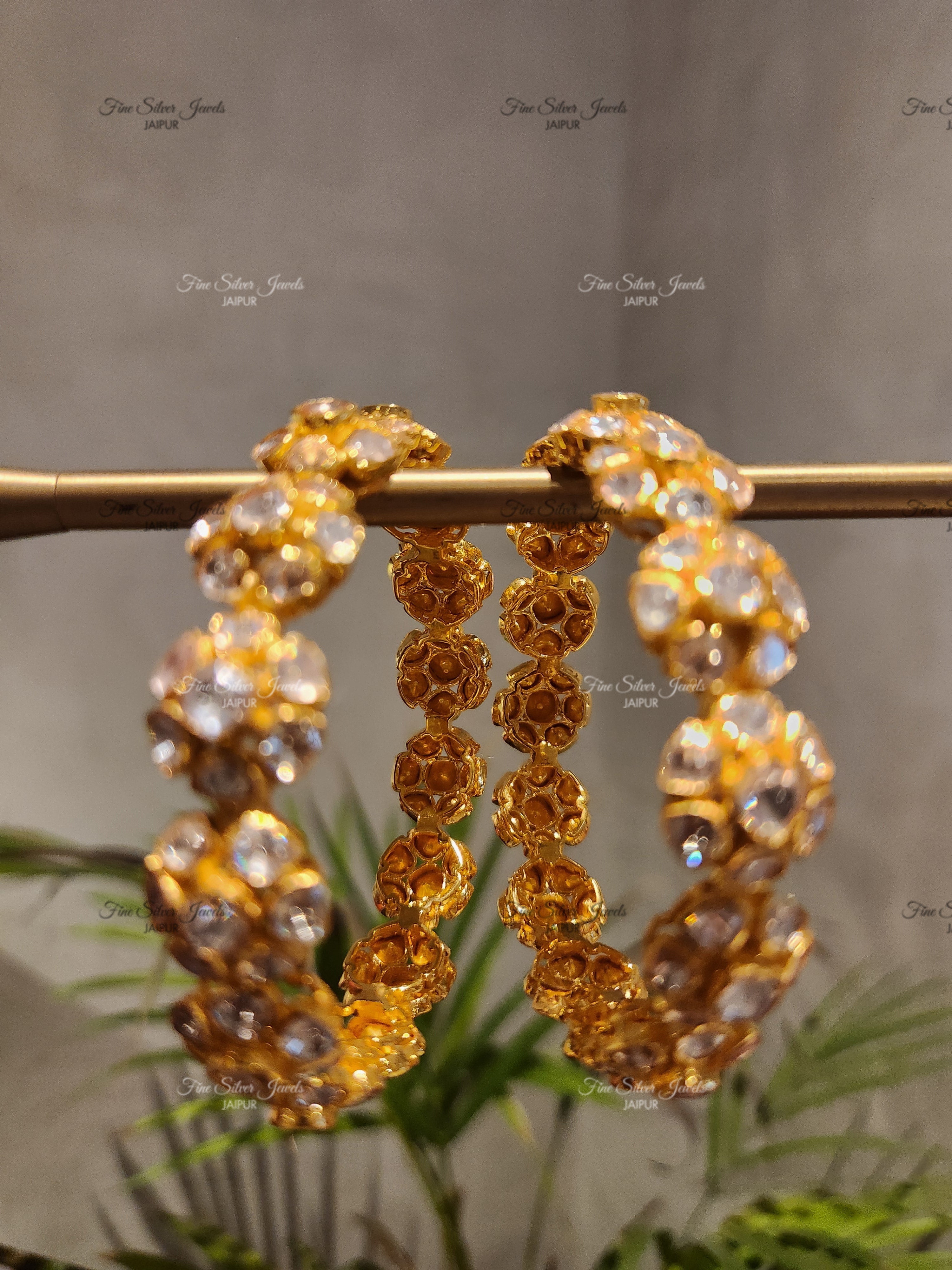 925 Silver Floral Bangles