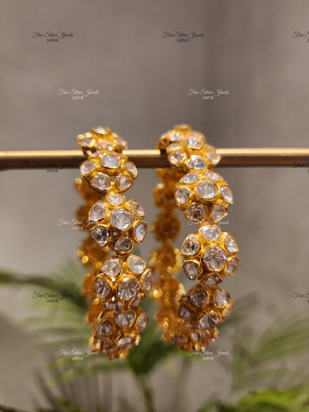 925 Silver Floral Bangles