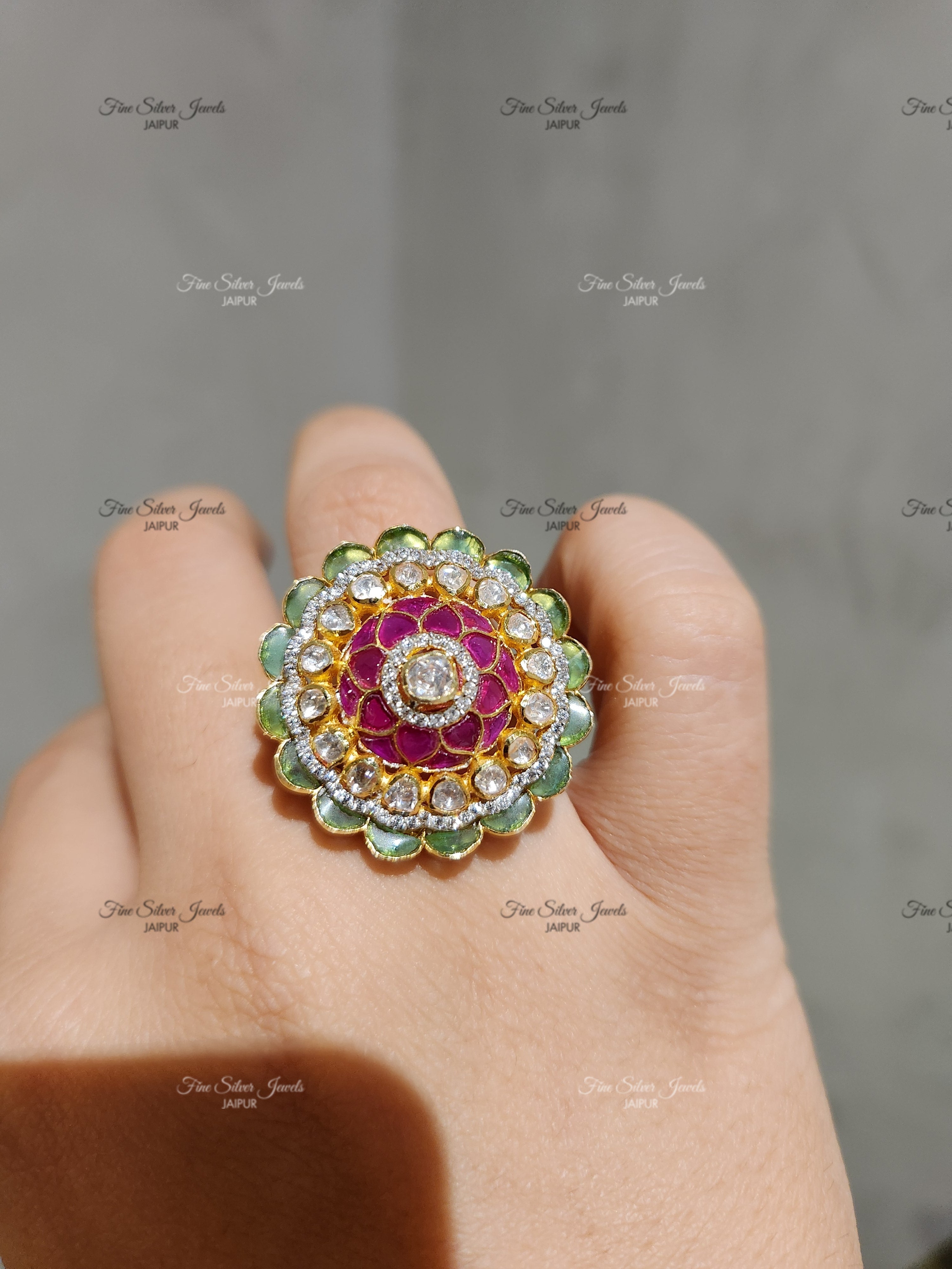 925 Silver Vashti Polki Ring