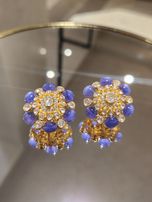 925 Silver Royal Sapphire Earring