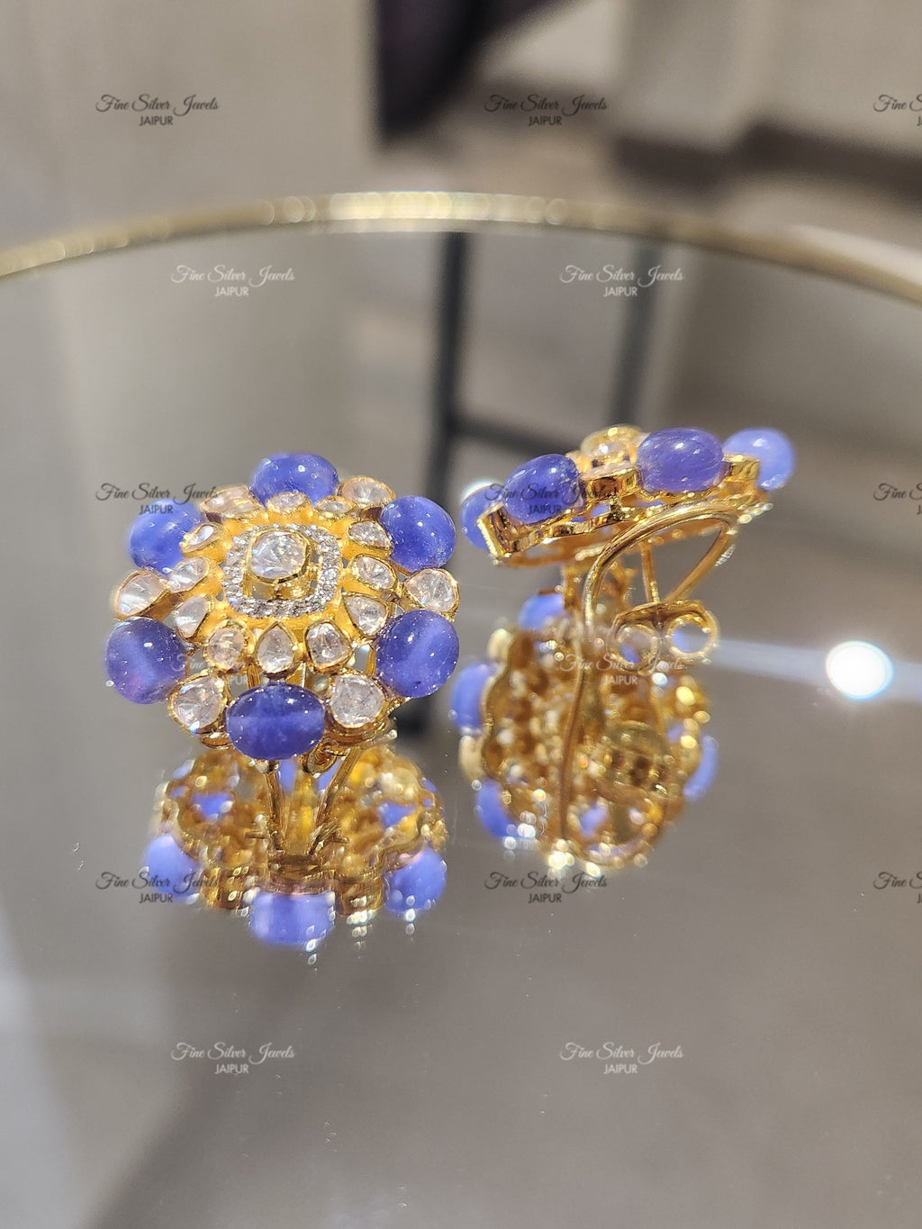 925 Silver Royal Sapphire Earring