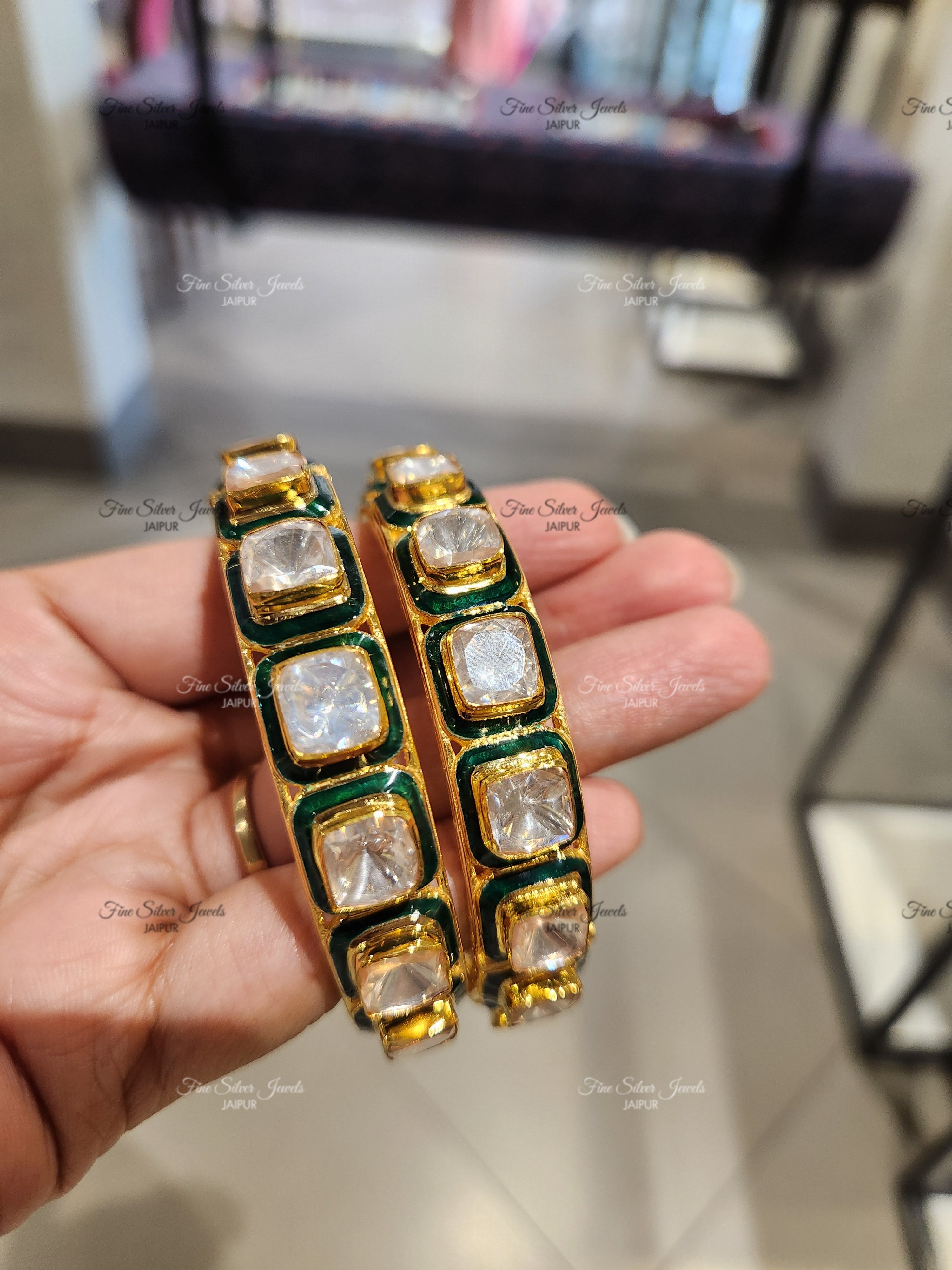 925 Silver Vivah Polki Bangle