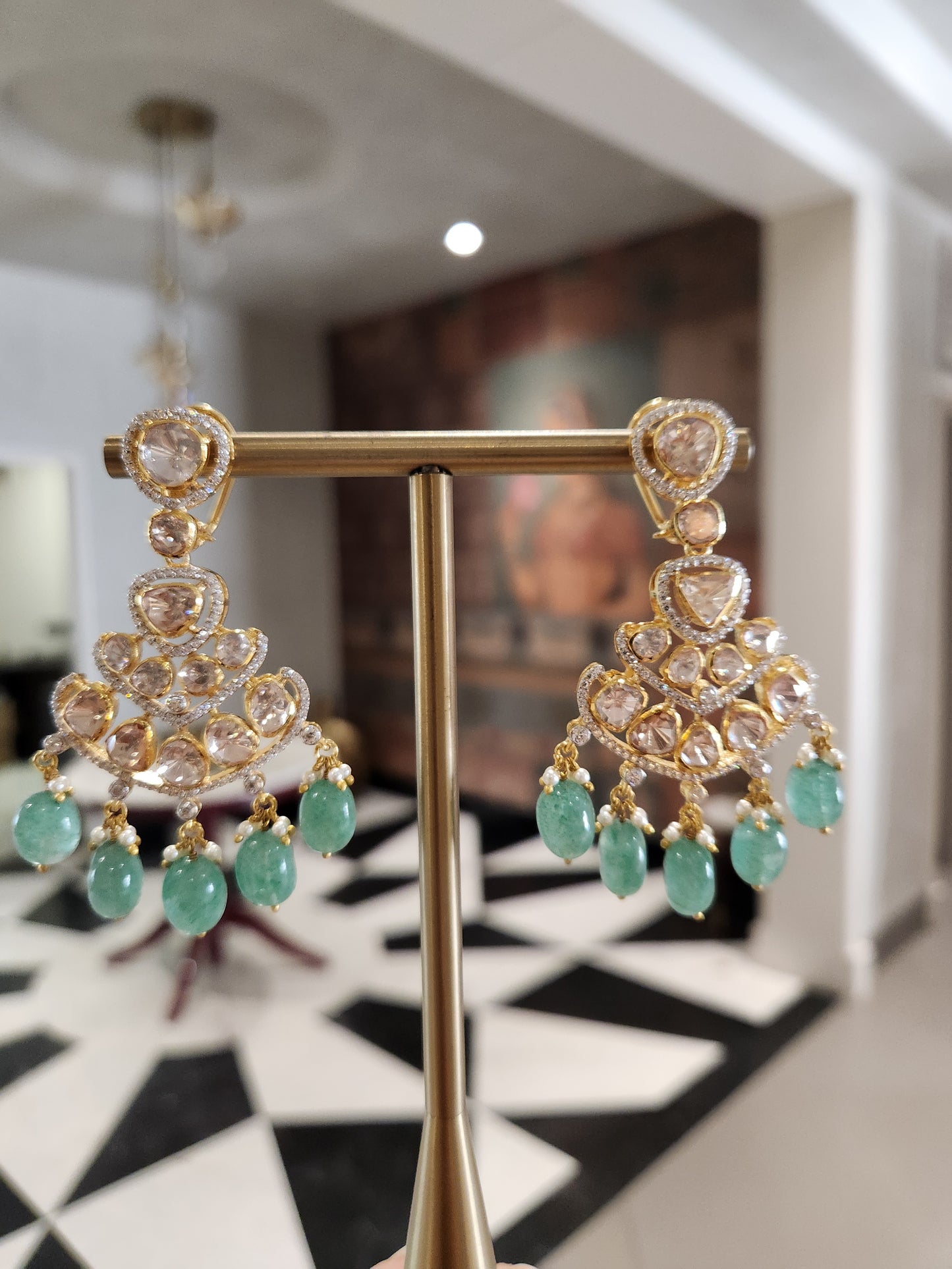 925 Silver Ahilya Chandbali Earrings