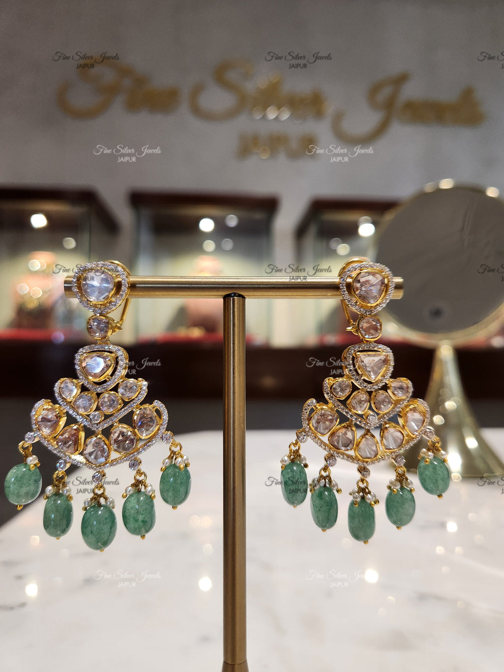 925 Silver Ahilya Chandbali Earrings